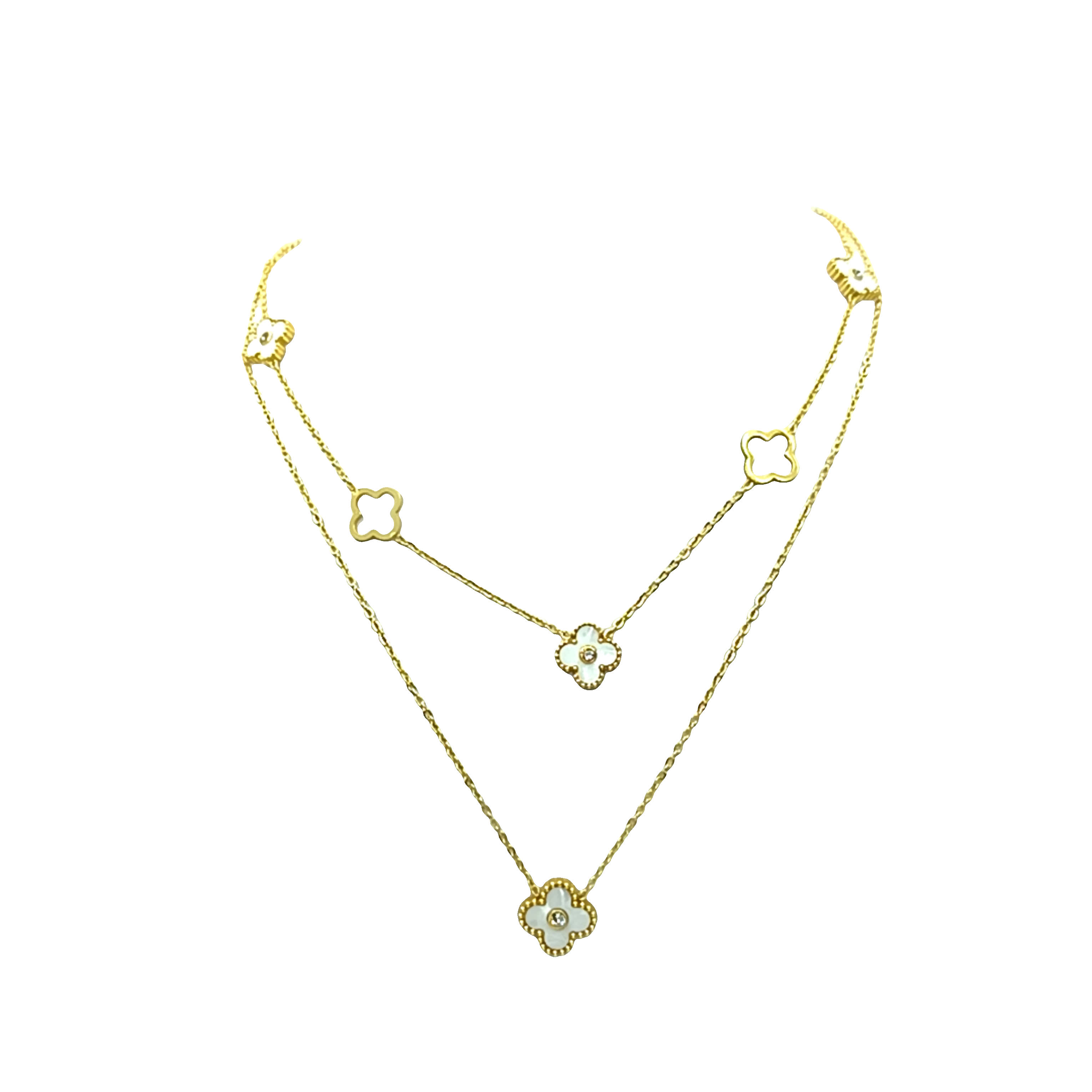 Złocony naszyjnik z zawieszką i okrągłym kamieniem