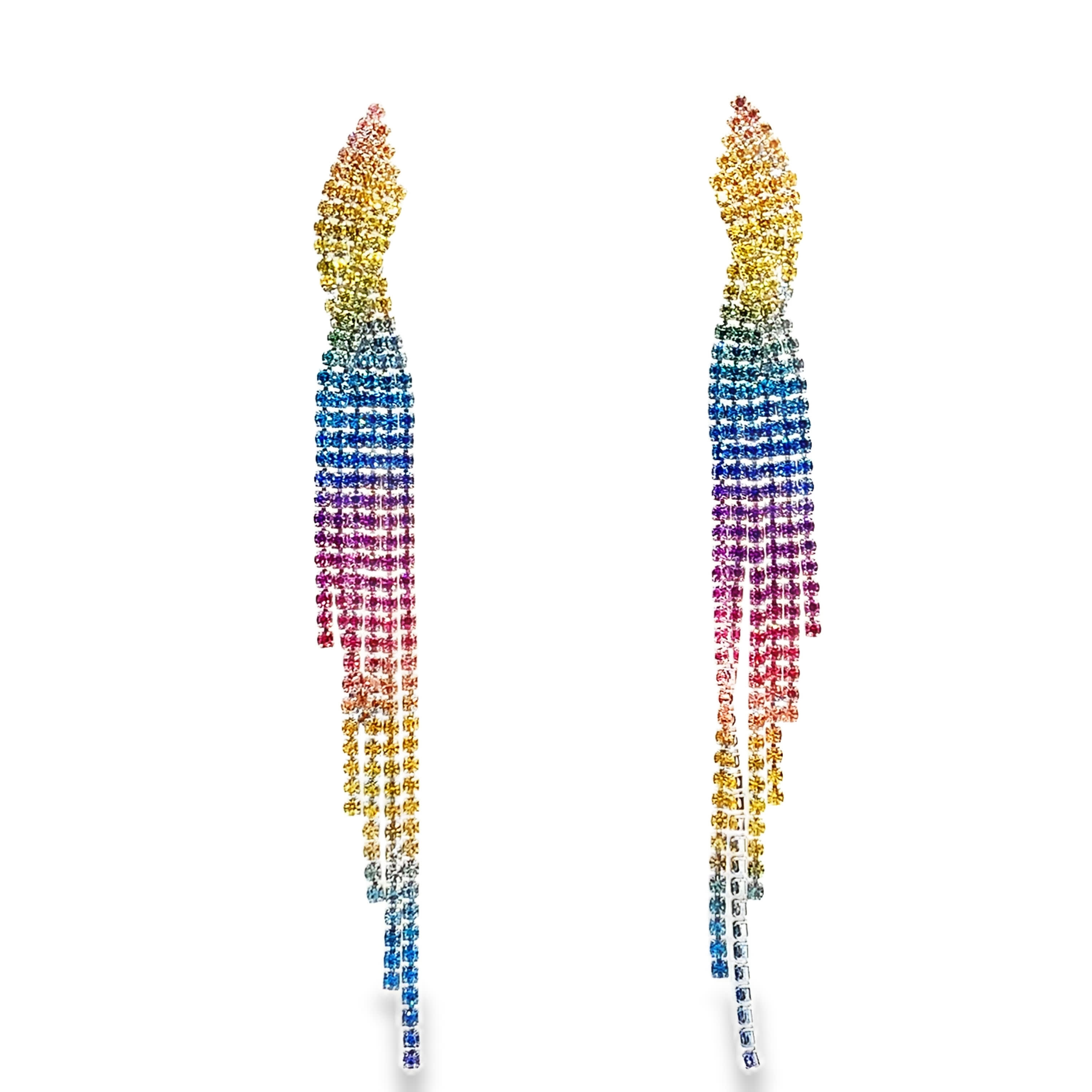 Kolczyki z kryształkami tęczowymi