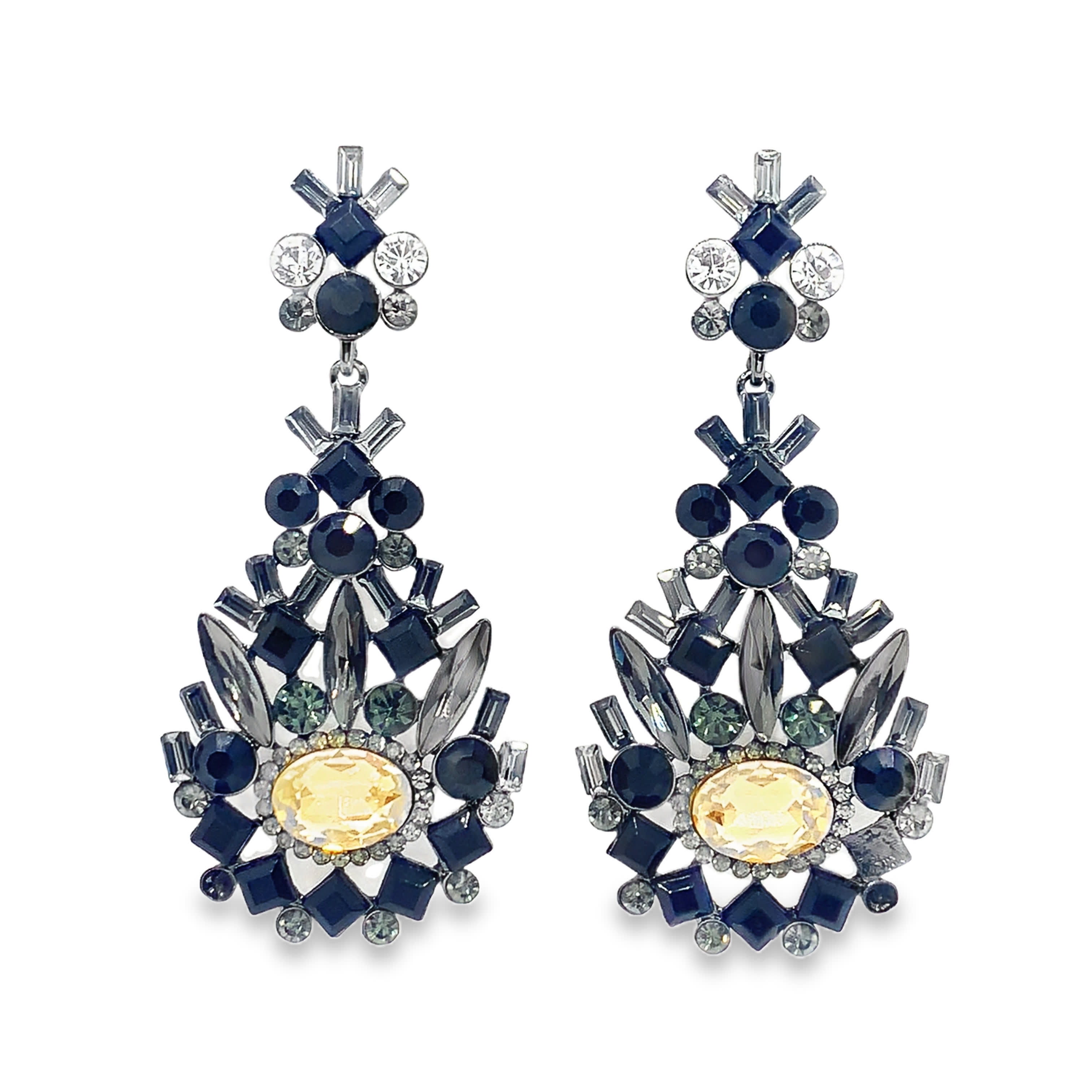 Kolczyki z wiszącym kaboszonem cytrynowym