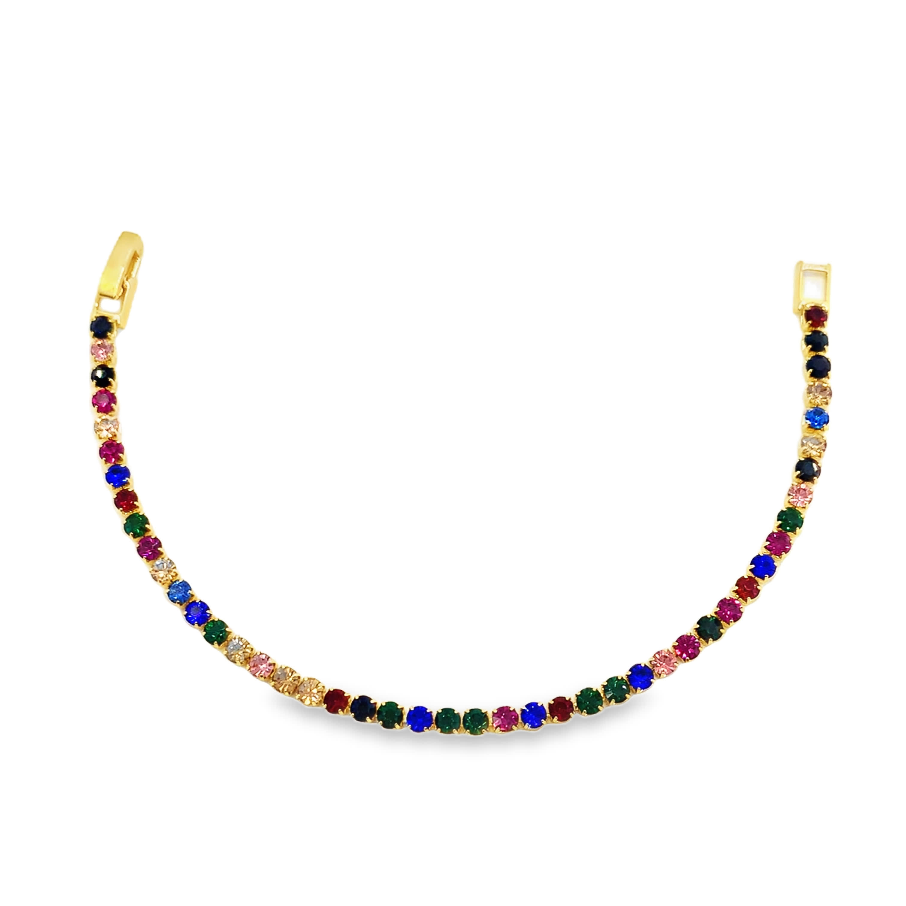 Bransoletka z wielokolorowymi kryształowymi akcentami