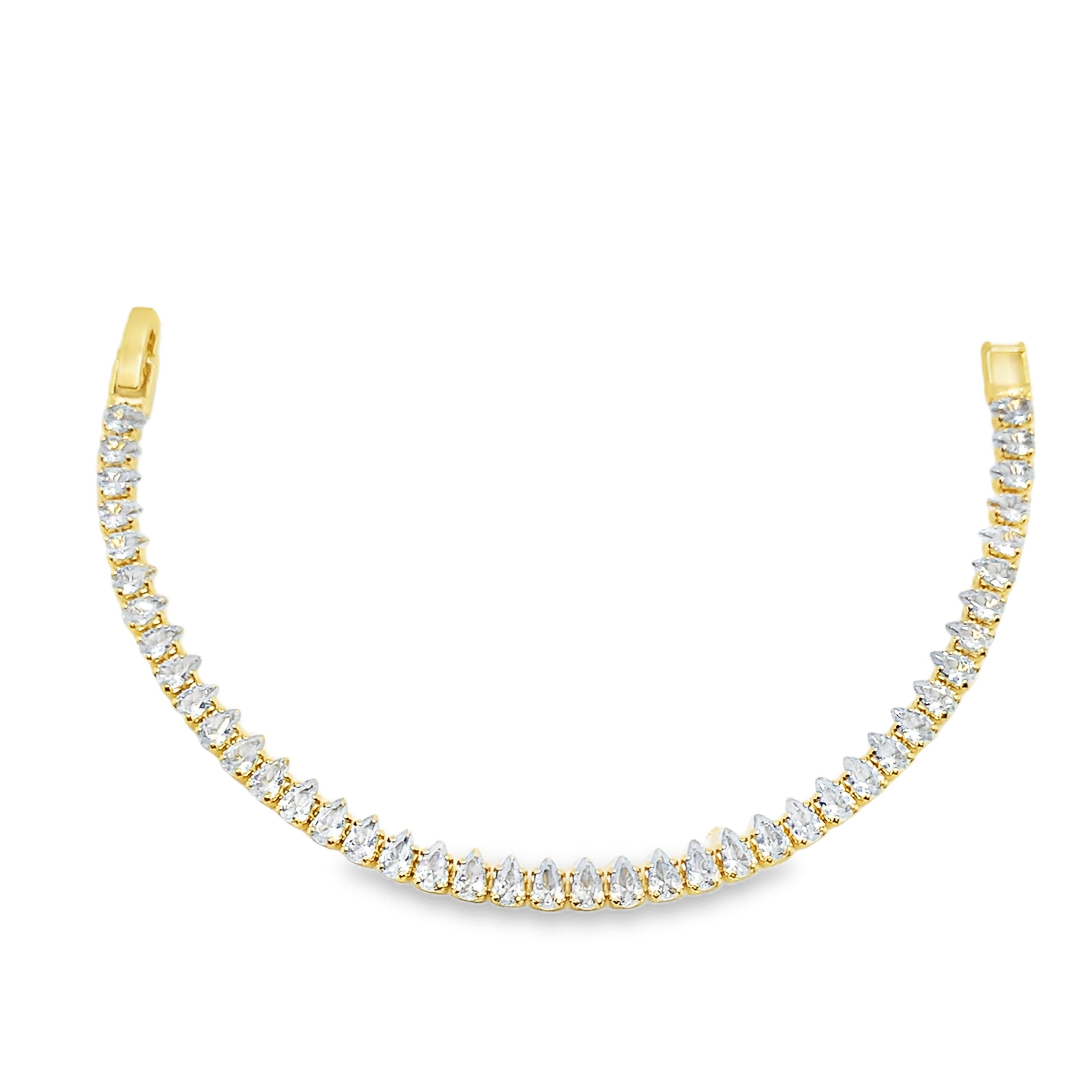 Naszyjnik ze złoconej stali z kamieniami szlifowanymi schodkowo