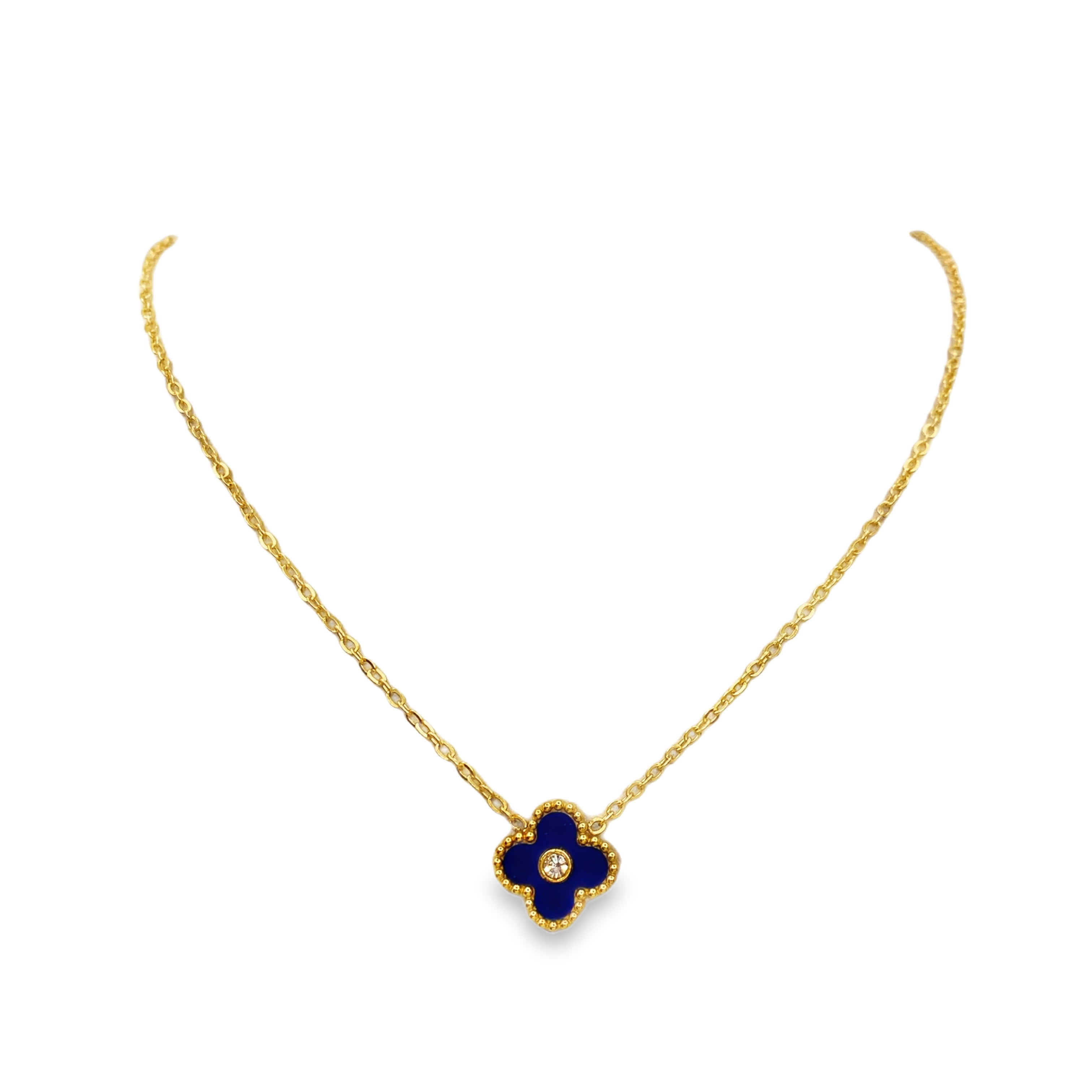 Naszyjnik ze złoconej stali z okrągłym, brylantowym wisiorkiem