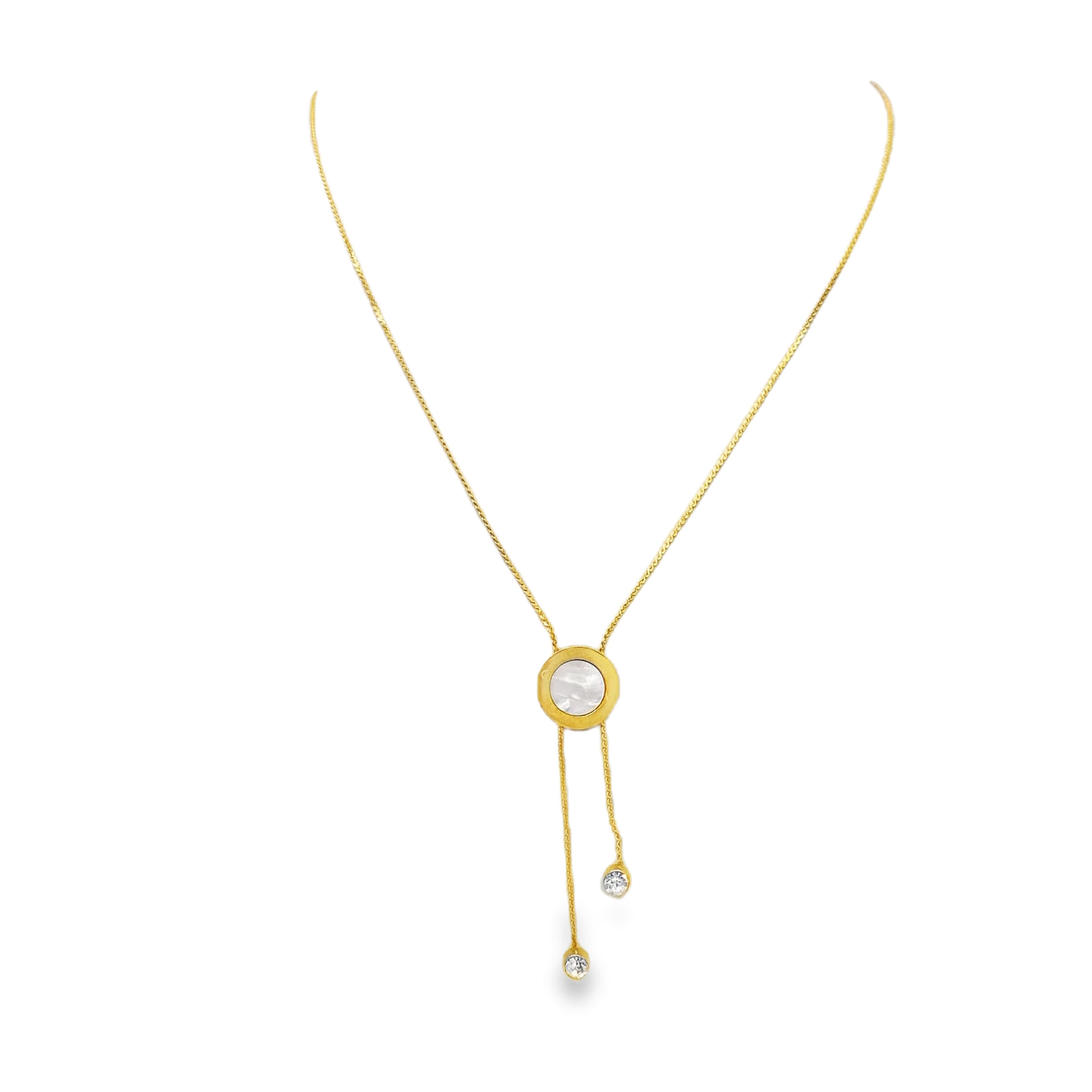 Naszyjnik ze złoconej stali z perłami i akcentami i