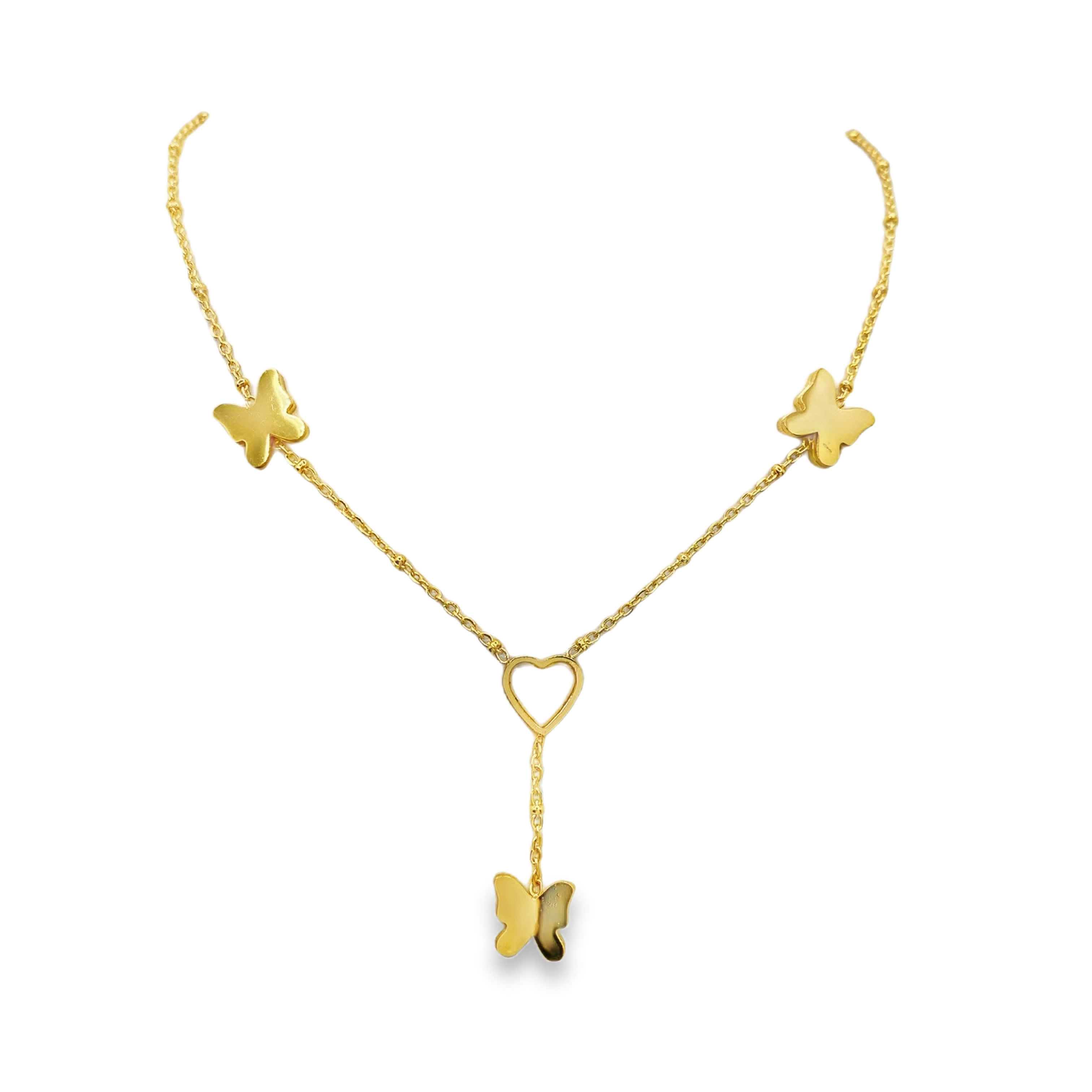 Naszyjnik ze złoconej stali z kryształowym akcentem