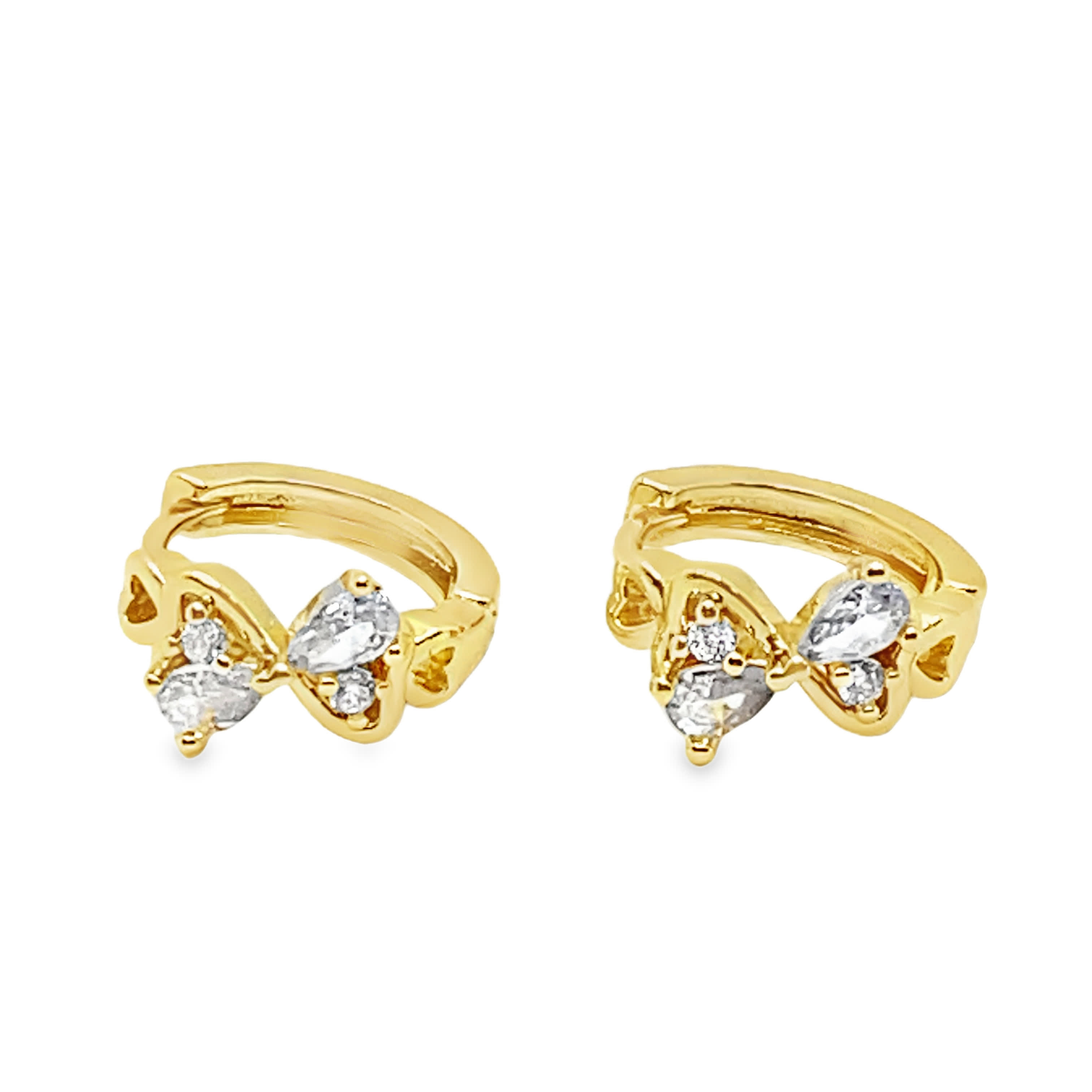 Złocone kolczyki koła z kryształowymi akcentami w kształcie gruszki