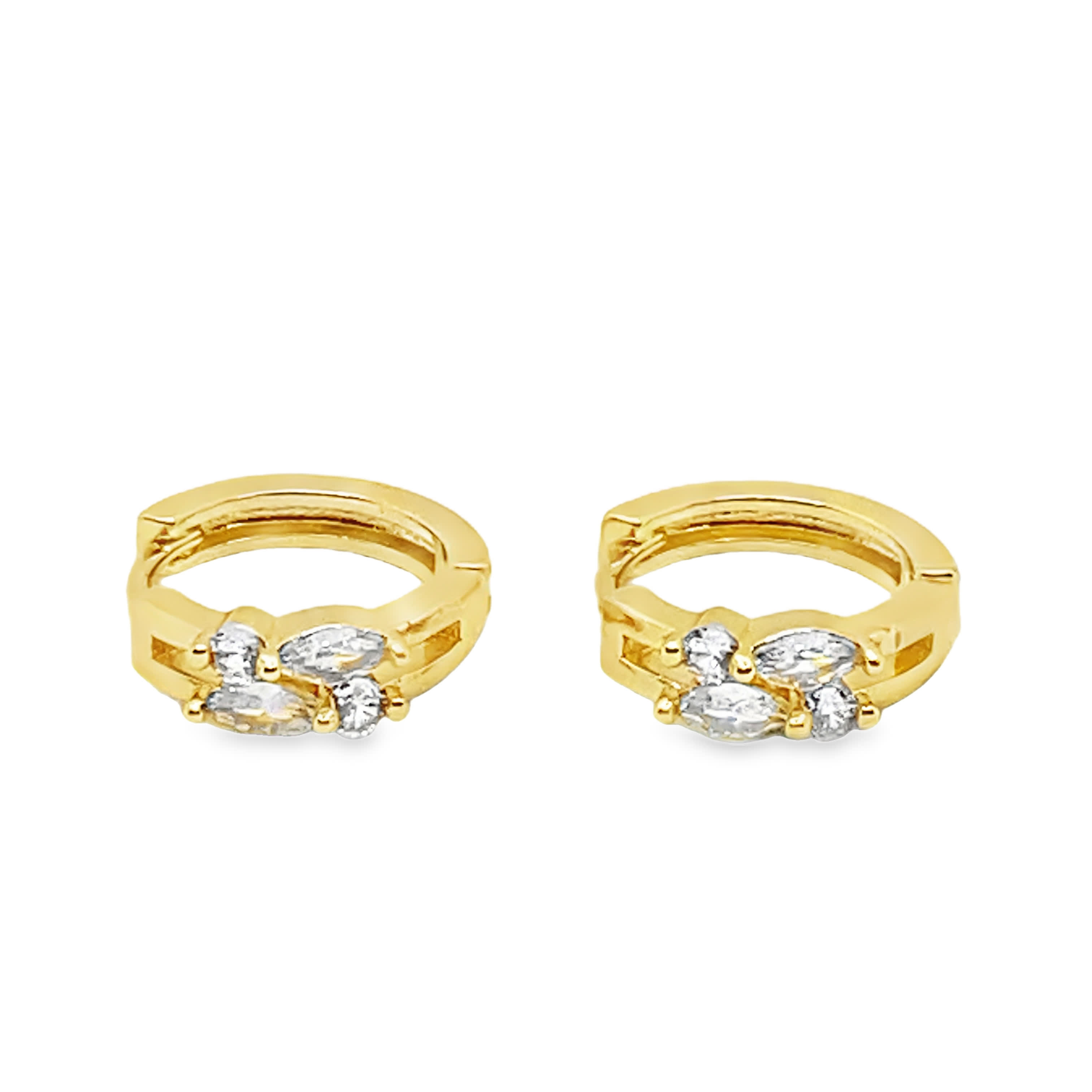 Złocone kolczyki koła z kryształowymi akcentami