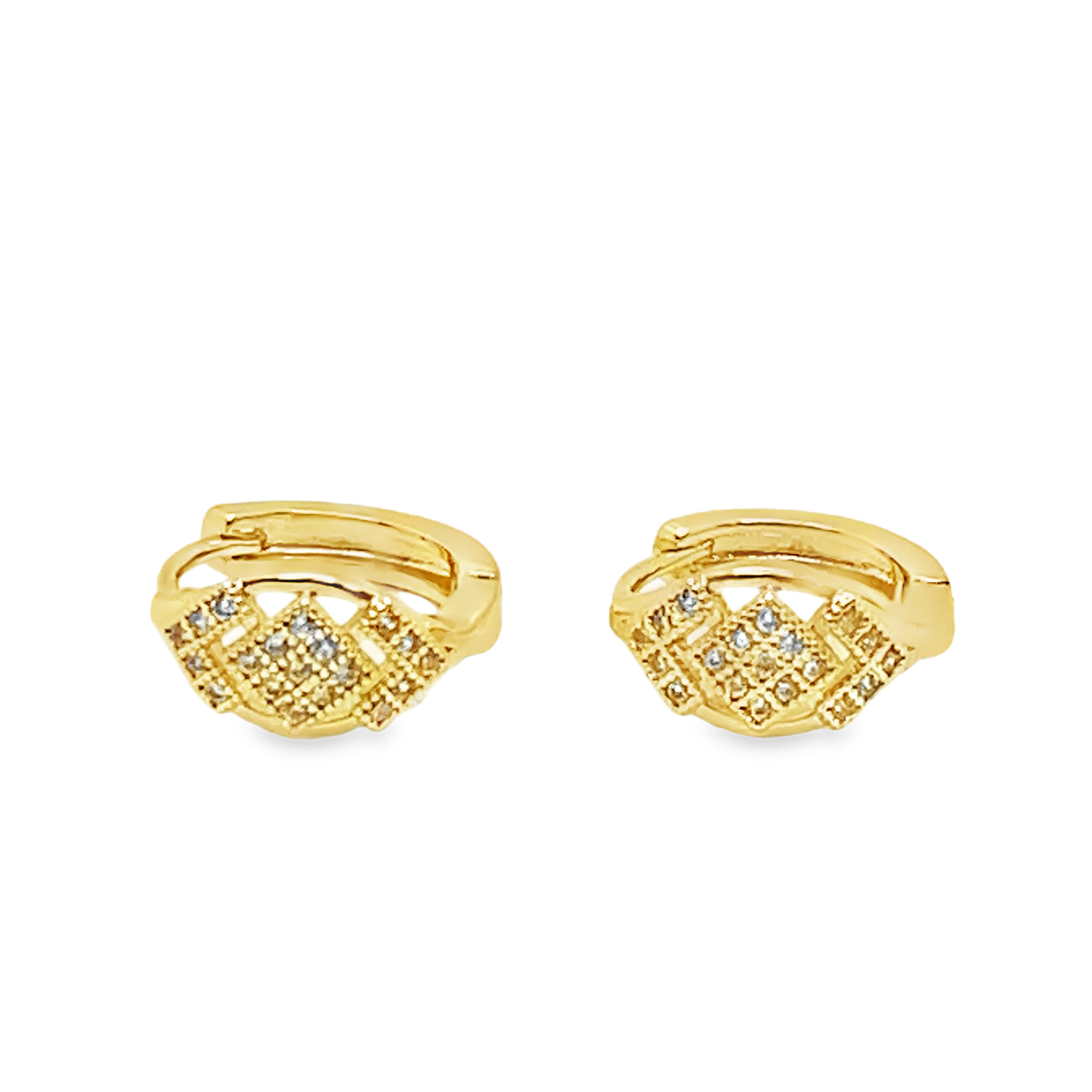 Eleganckie kolczyki-koła ze złoconej stali z kamieniami