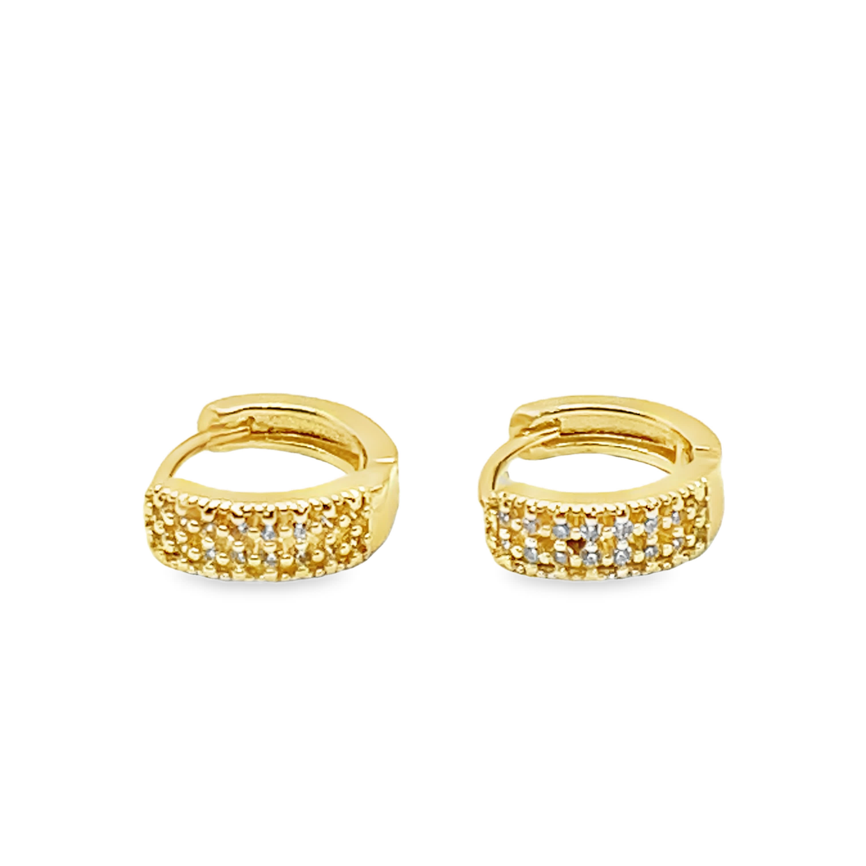 Kolczyki koła ze złoconej stali z okrągłymi kamieniami