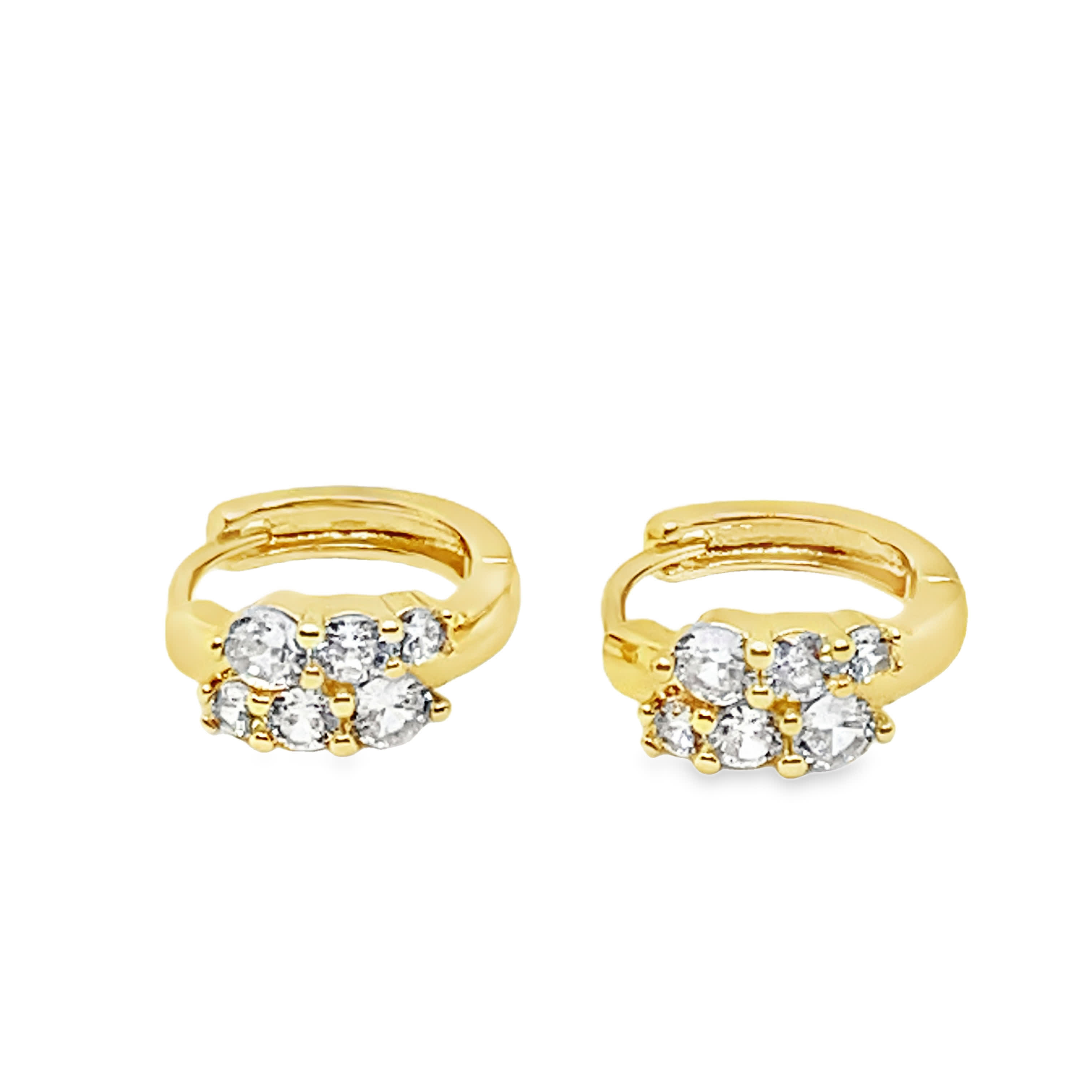 Złocone kolczyki koła z kryształowymi akcentami