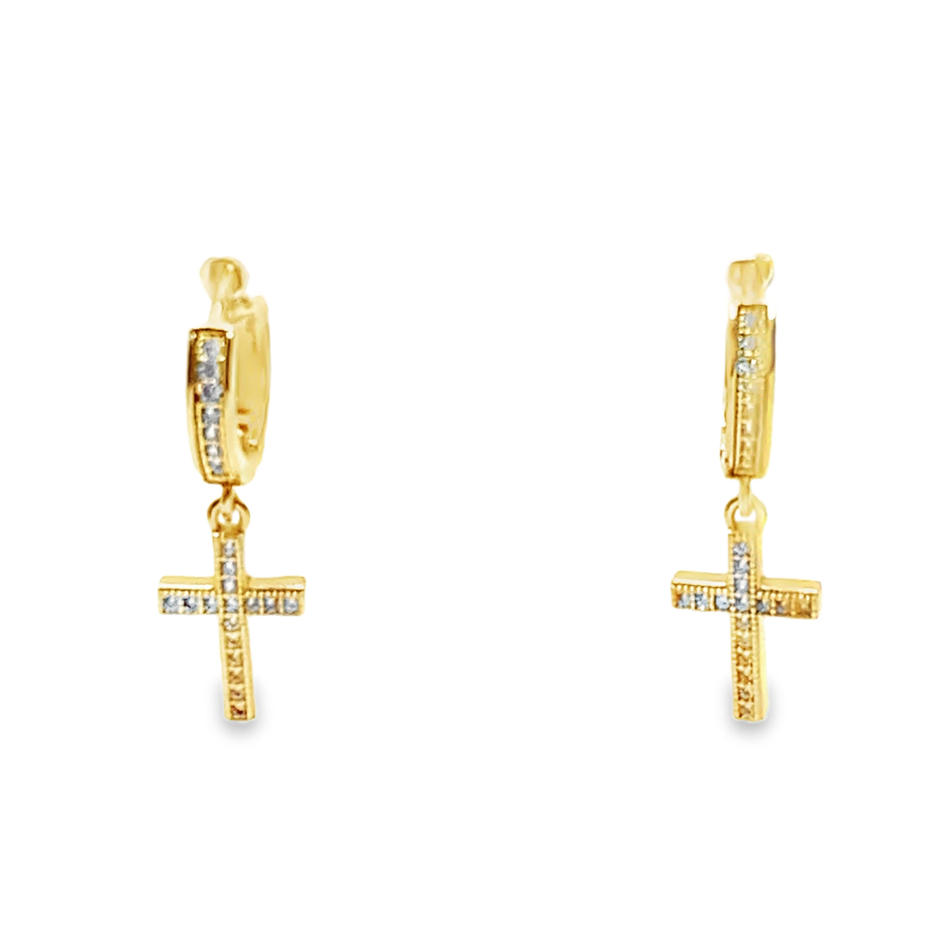 Złocone wiszące kolczyki z kamieniami