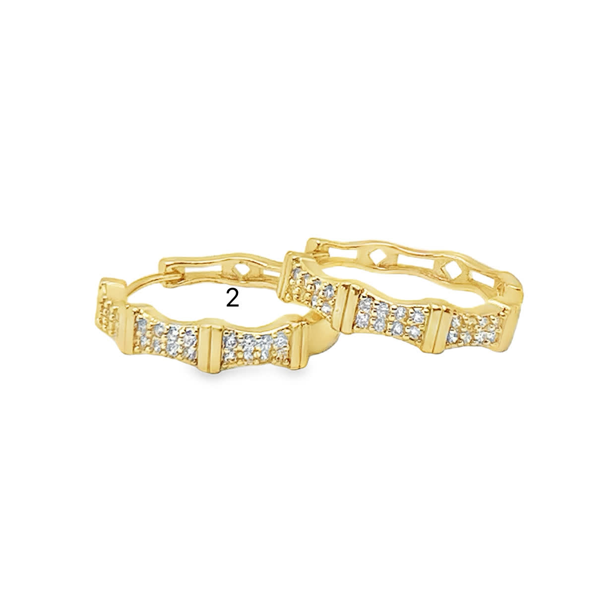 Kolczyki koła ze złoconej stali z okrągłymi kamieniami