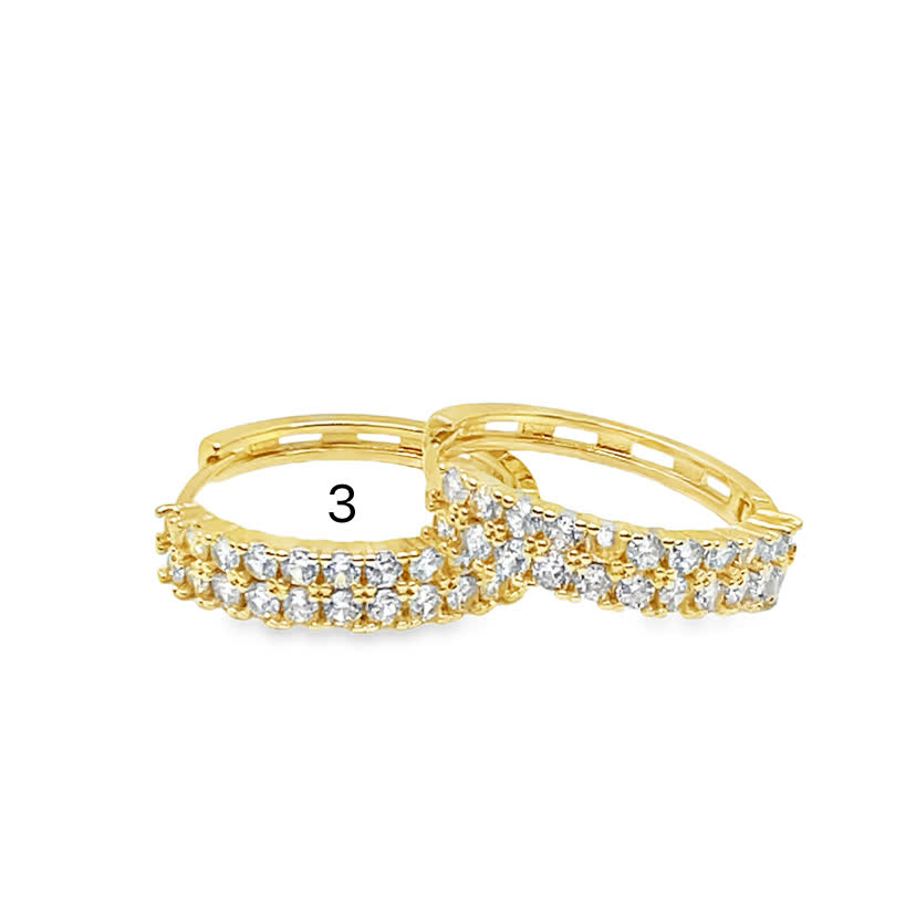 Złocone kolczyki koła z kryształami