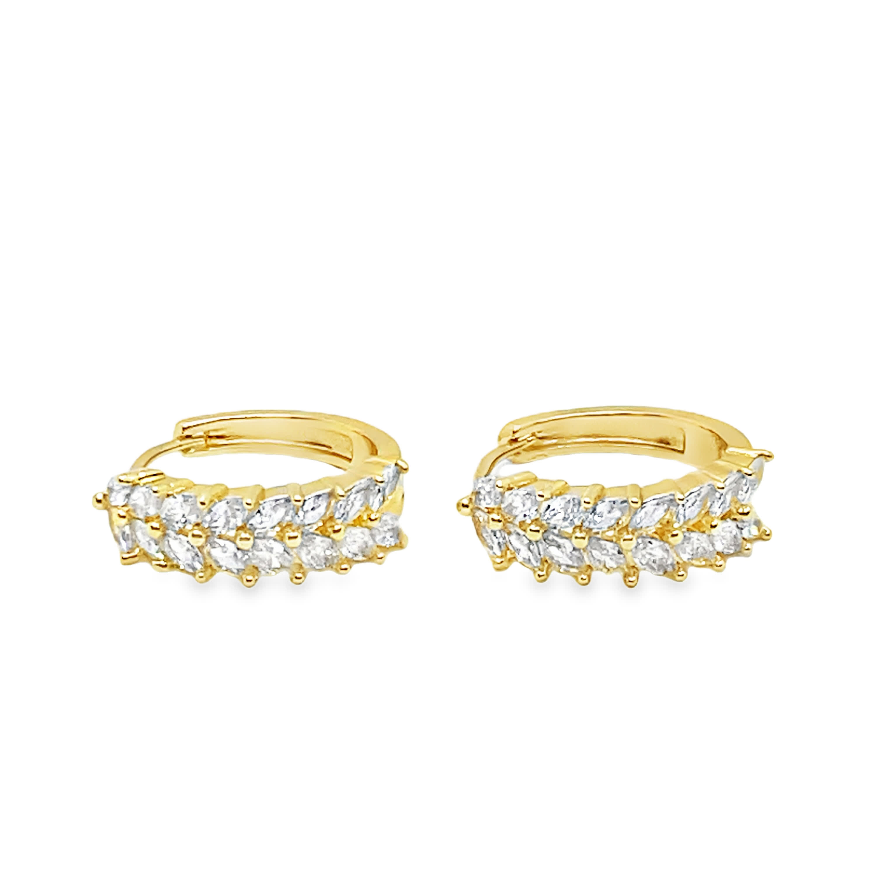 Złocone kolczyki koła z żółtymi kryształowymi kaboszonami