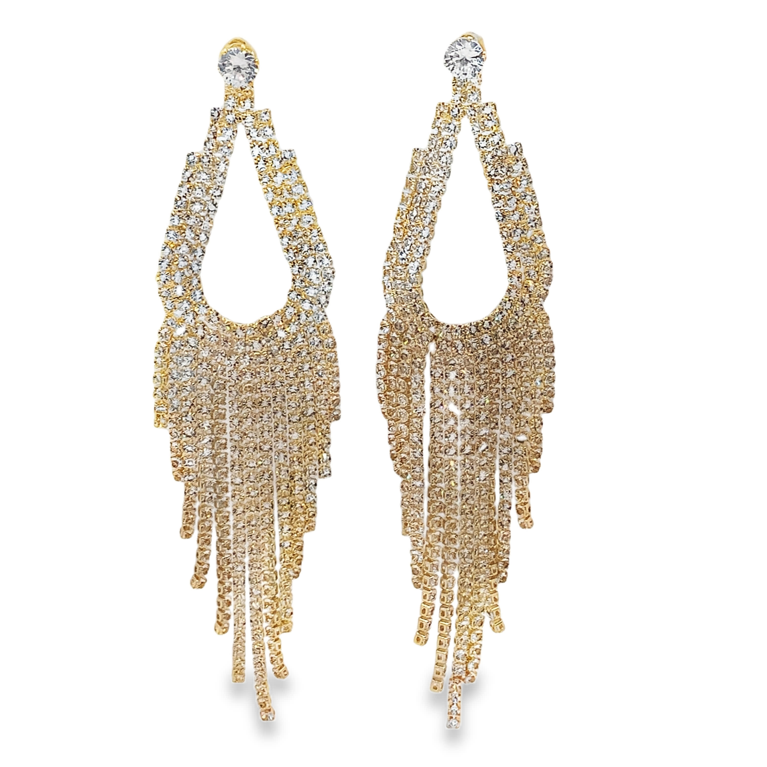 Kolczyki z żółtym kryształem w kształcie kaboszonu