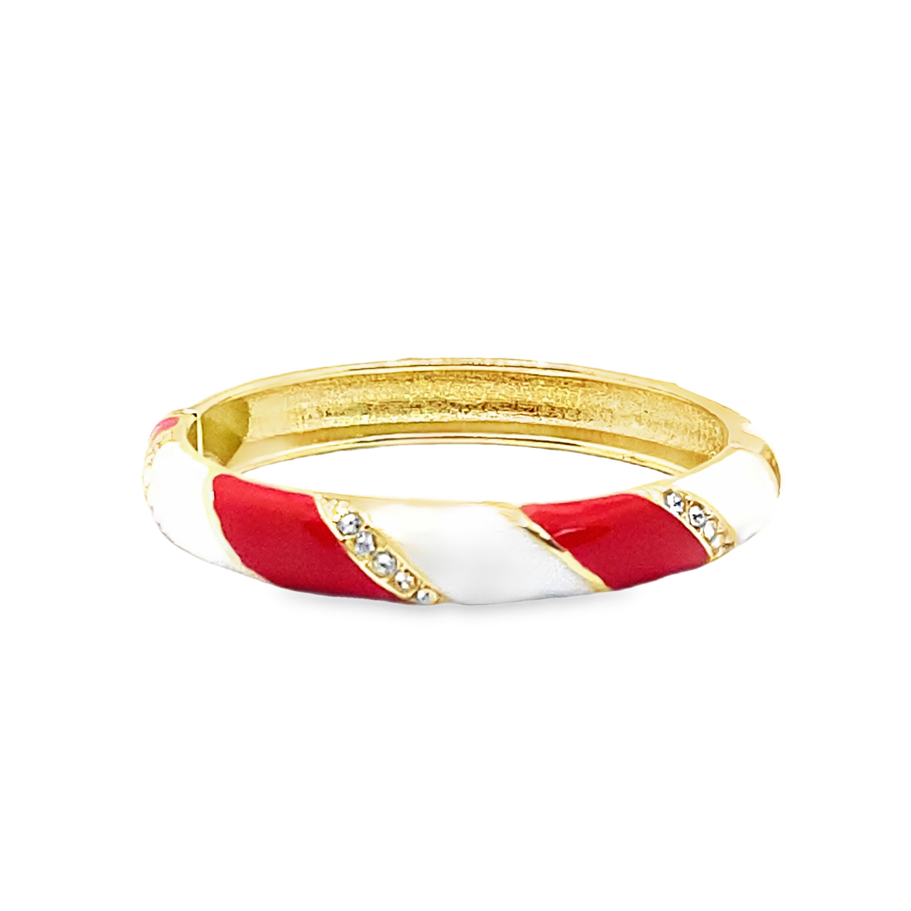 Bransoletka ze złoconej stali z okrągłymi kamieniami