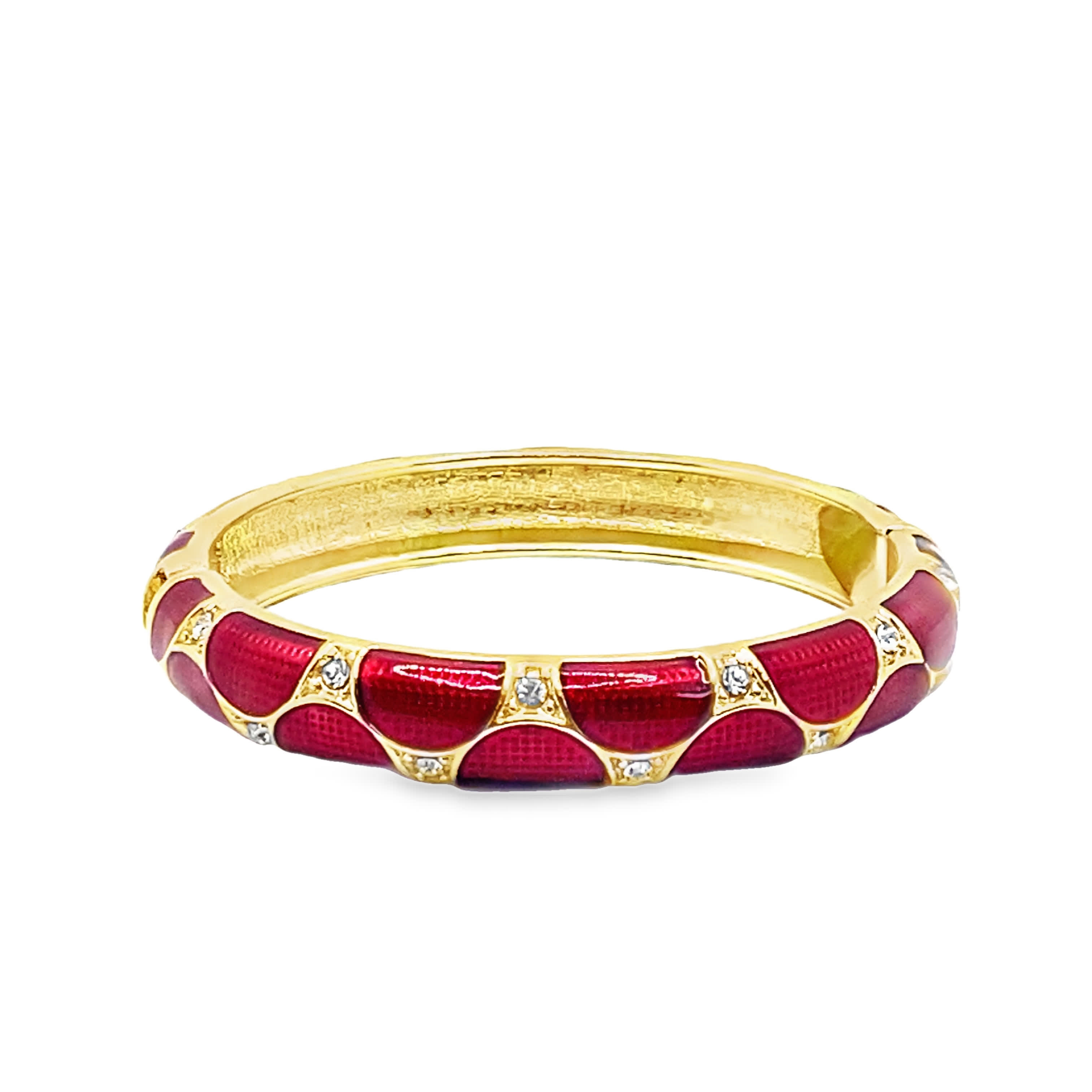 Bransoletka ze złoconej stali z okrągłymi kamieniami