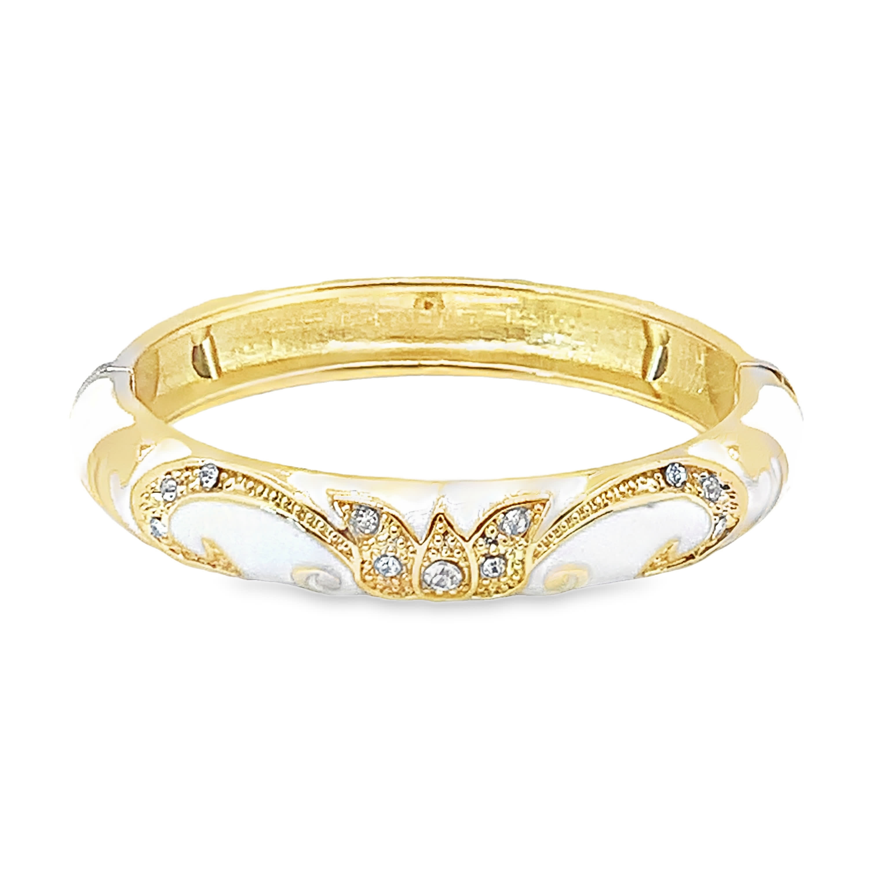 Bransoletka ze złoconej stali z okrągłymi kamieniami