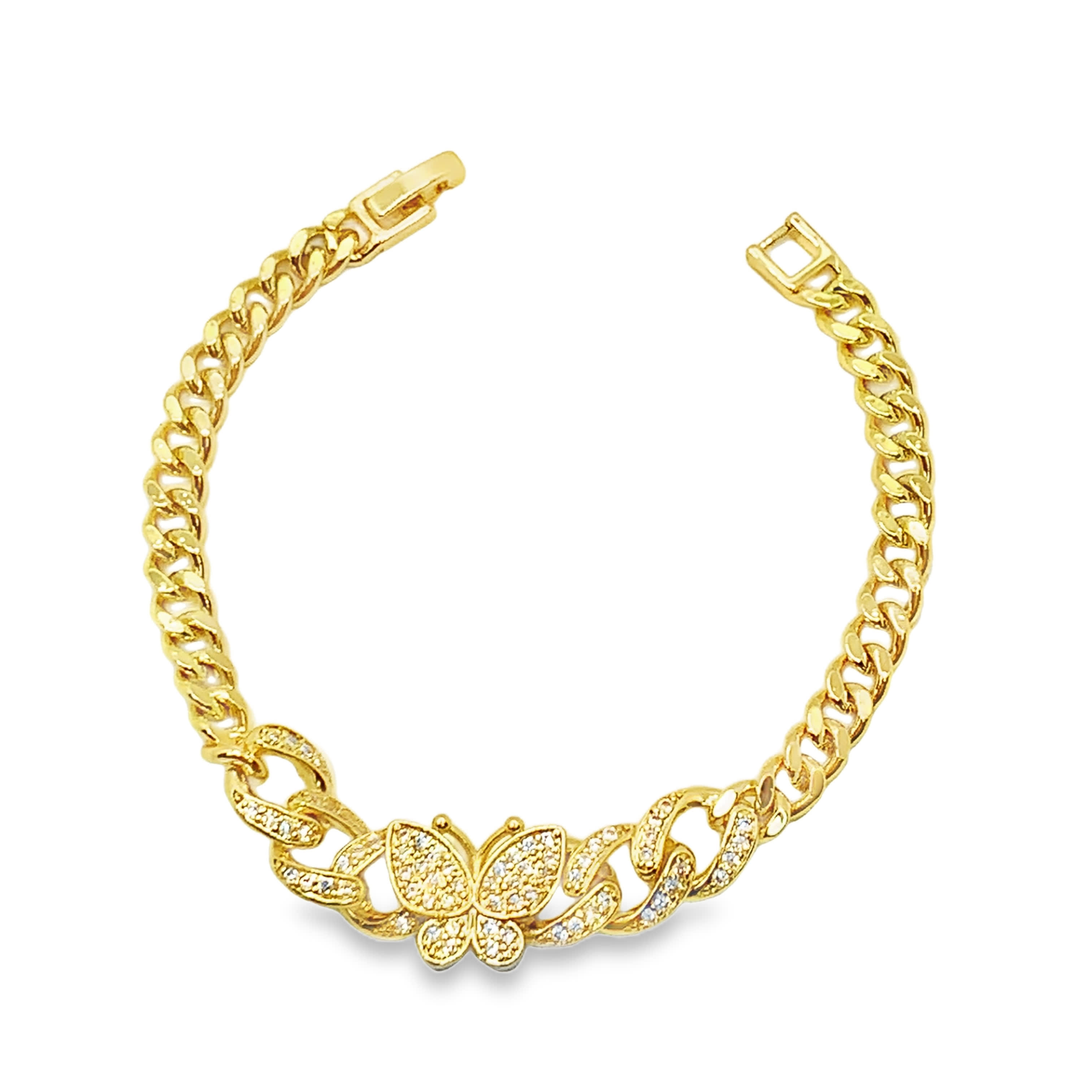 Bransoletka w kolorze żółtego złota z okrągłymi diamentami