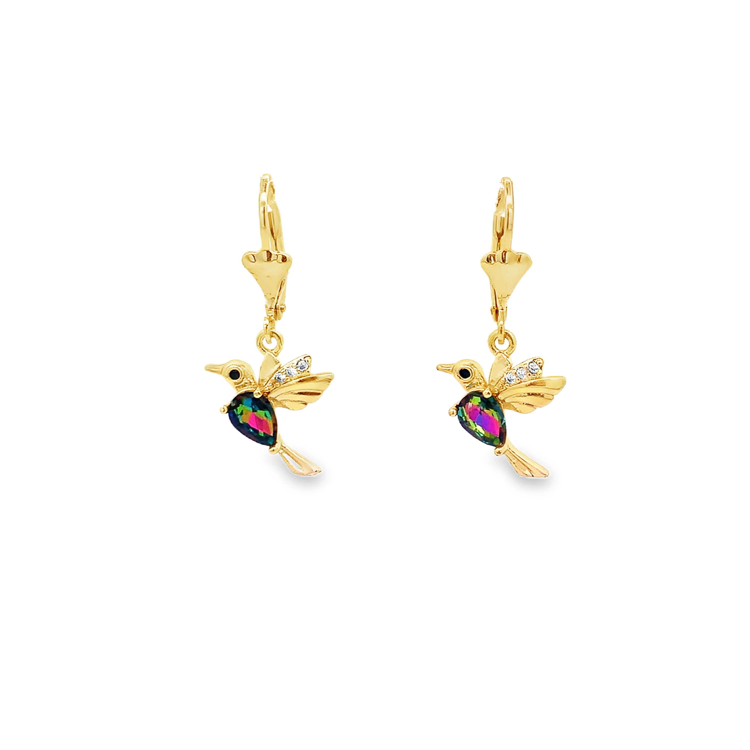 Kolczyki wiszące w kolorze żółtego złota