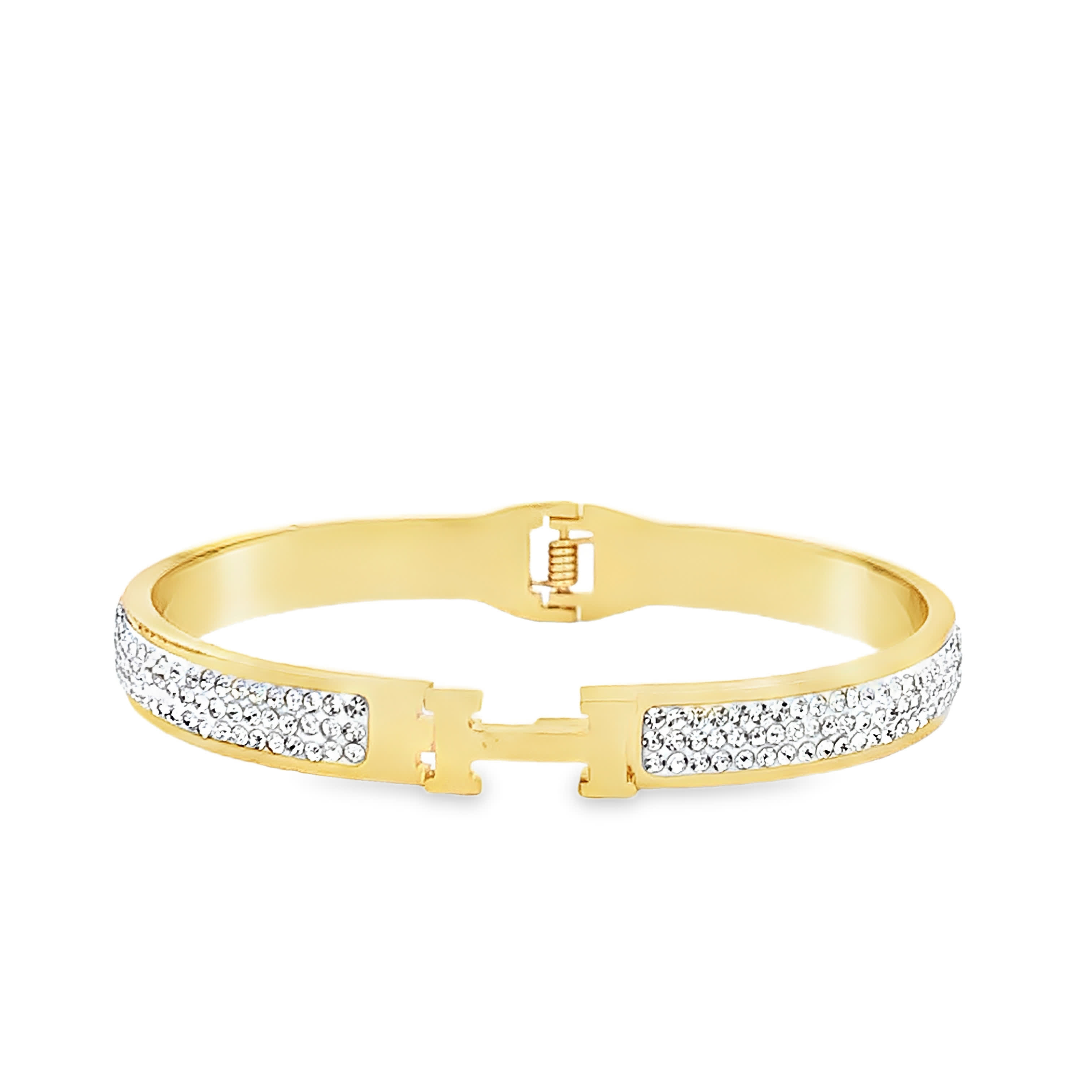 Bransoletka w kolorze żółtego złota ozdobiona okrągłymi diamentami