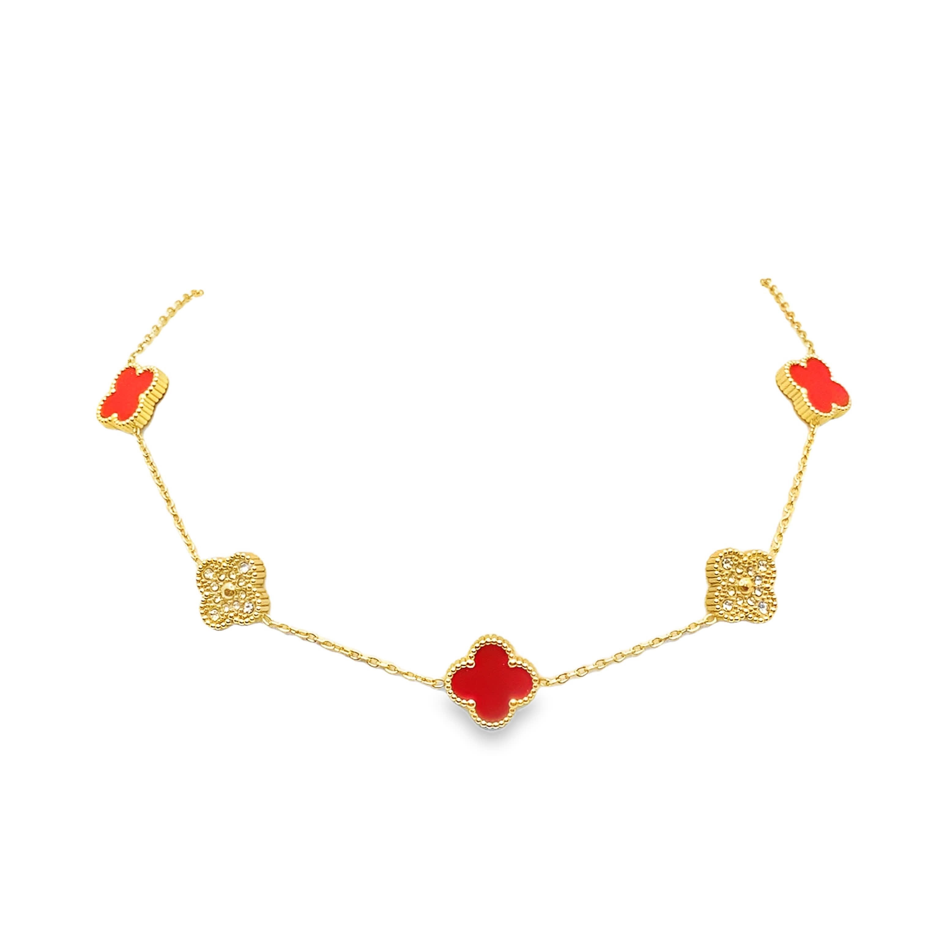 Naszyjnik w kolorze żółtego złota z czterolistną koniczyną