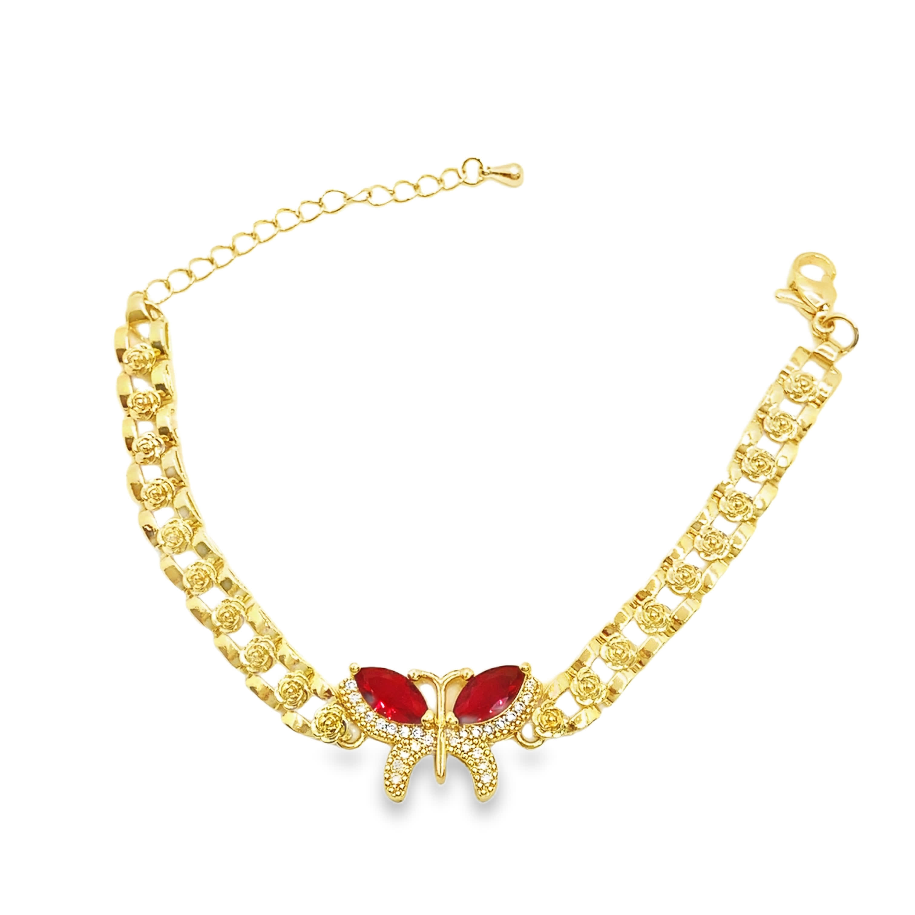 Bransoletka w kolorze żółtego złota z owalnym rubinem