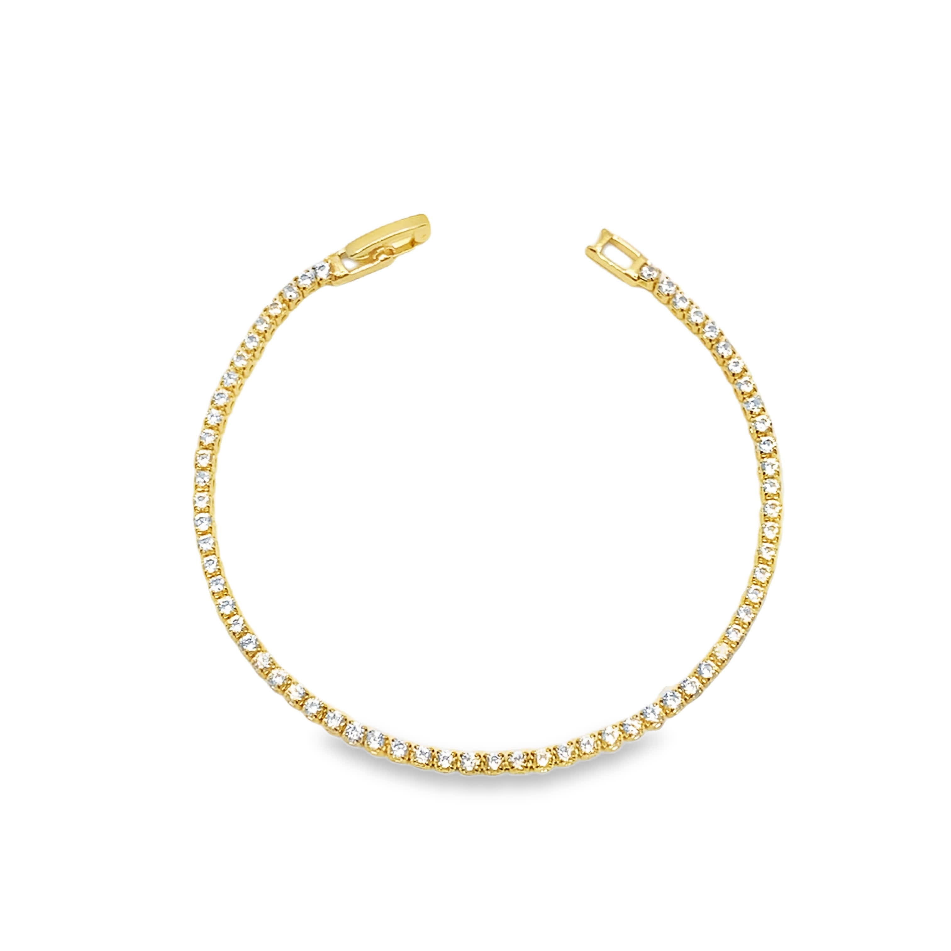 Bransoletka tenisowa w kolorze żółtego złota z diamentami o okrągłym szlifie brylantowym