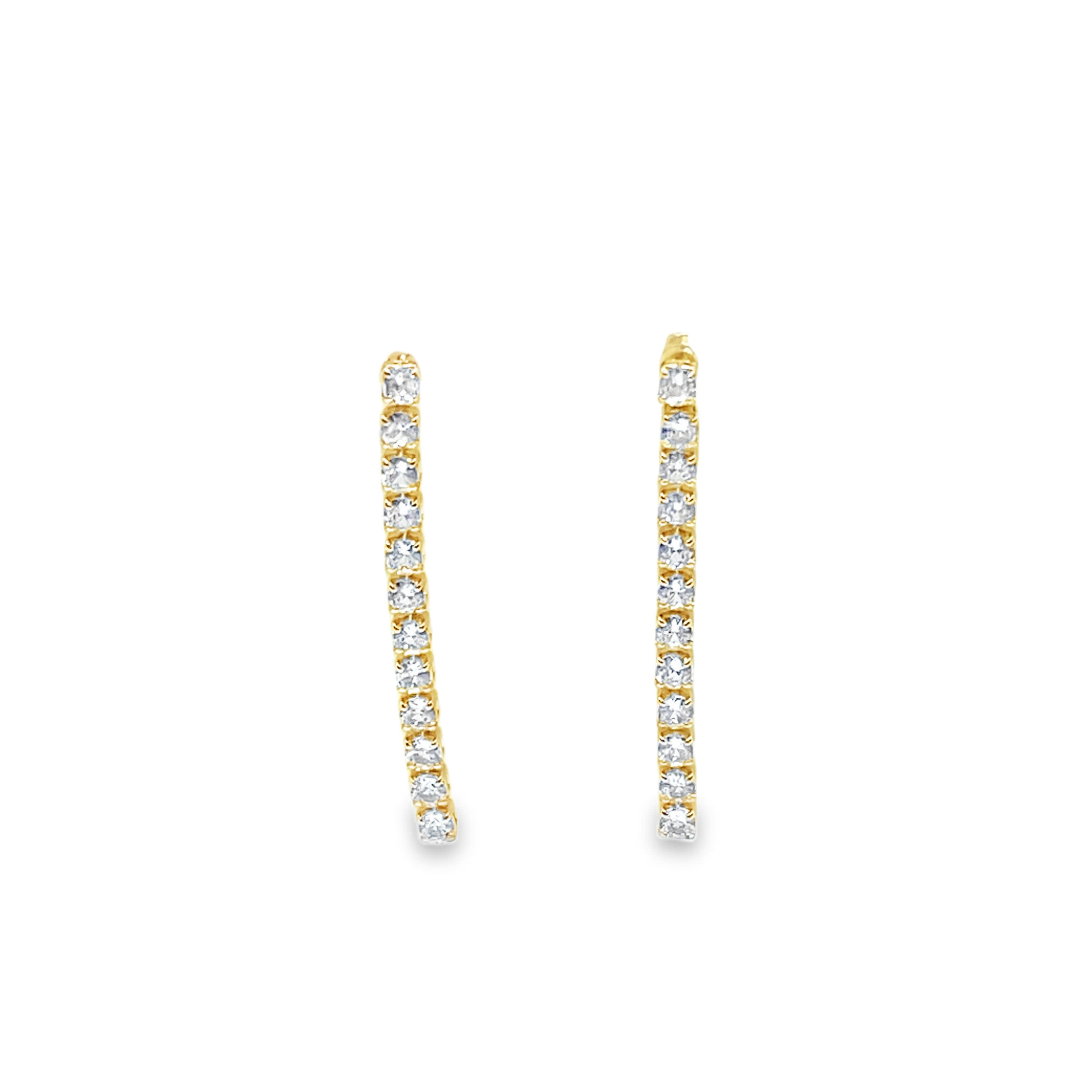 Kolczyki wiszące w kolorze żółtego złota z kwadratowymi diamentami