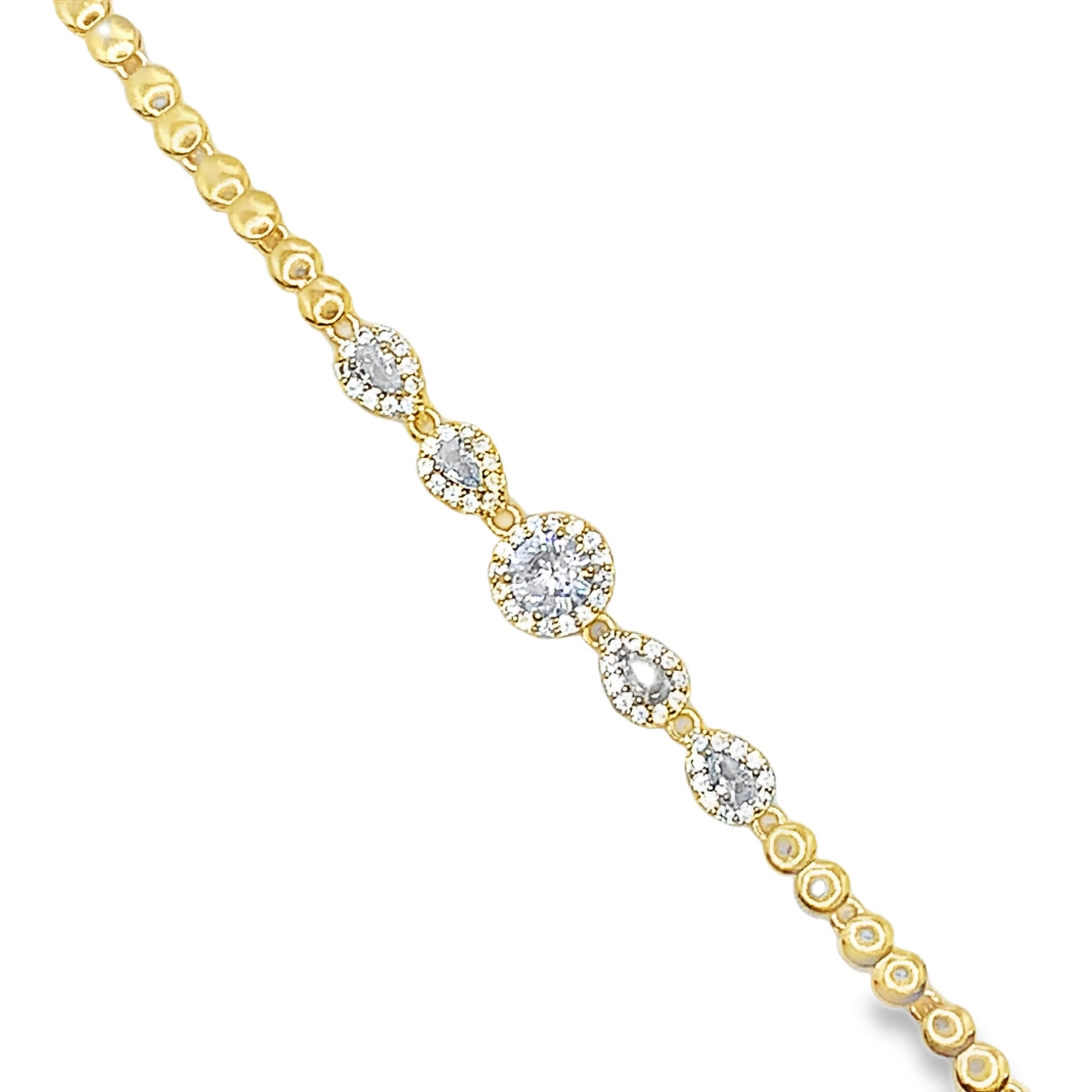 Bransoletka tenisowa w kolorze żółtego złota z diamentami i szlifem brylantowym