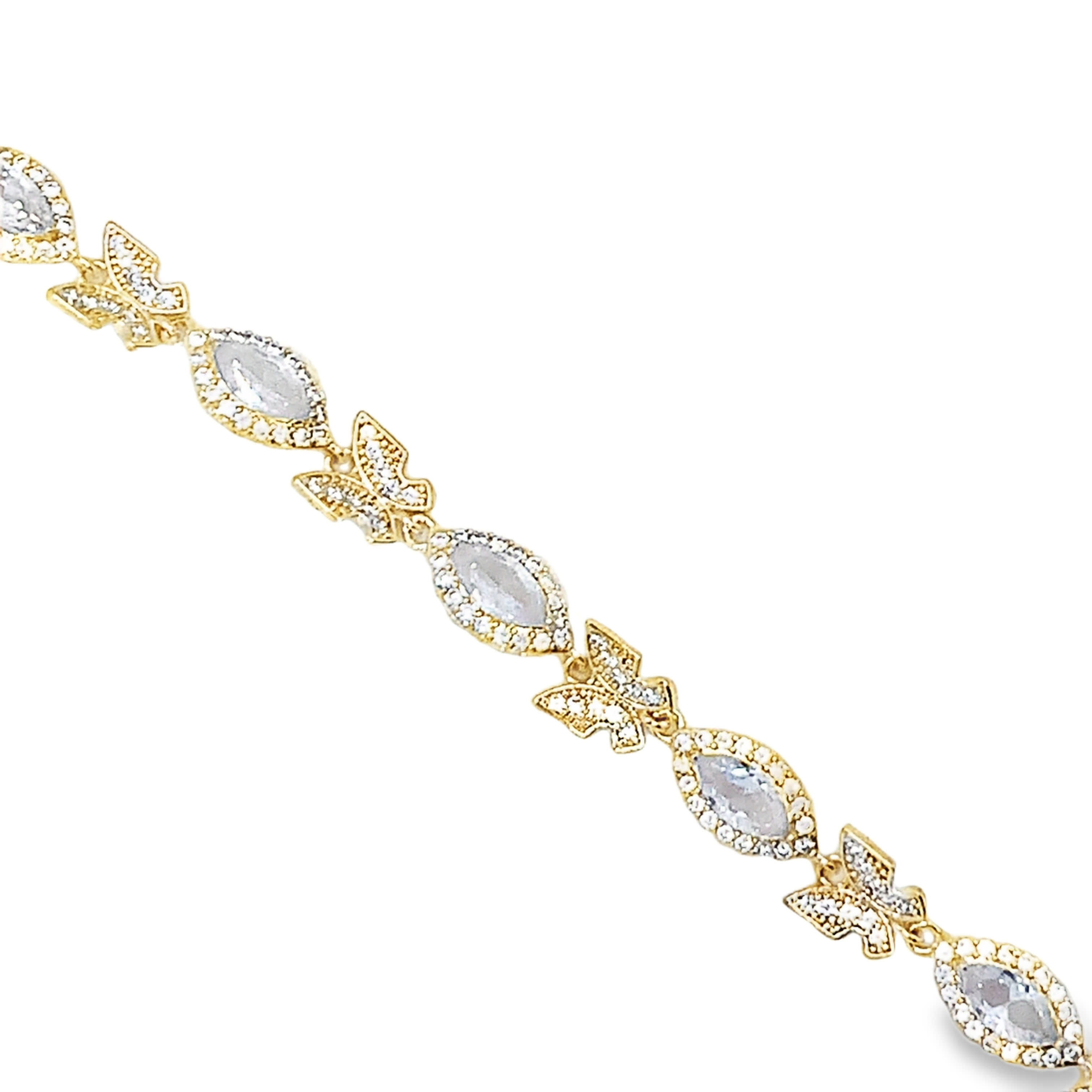 Bransoletka tenisowa w kolorze żółtego złota z diamentami o owalnym szlifie brylantowym