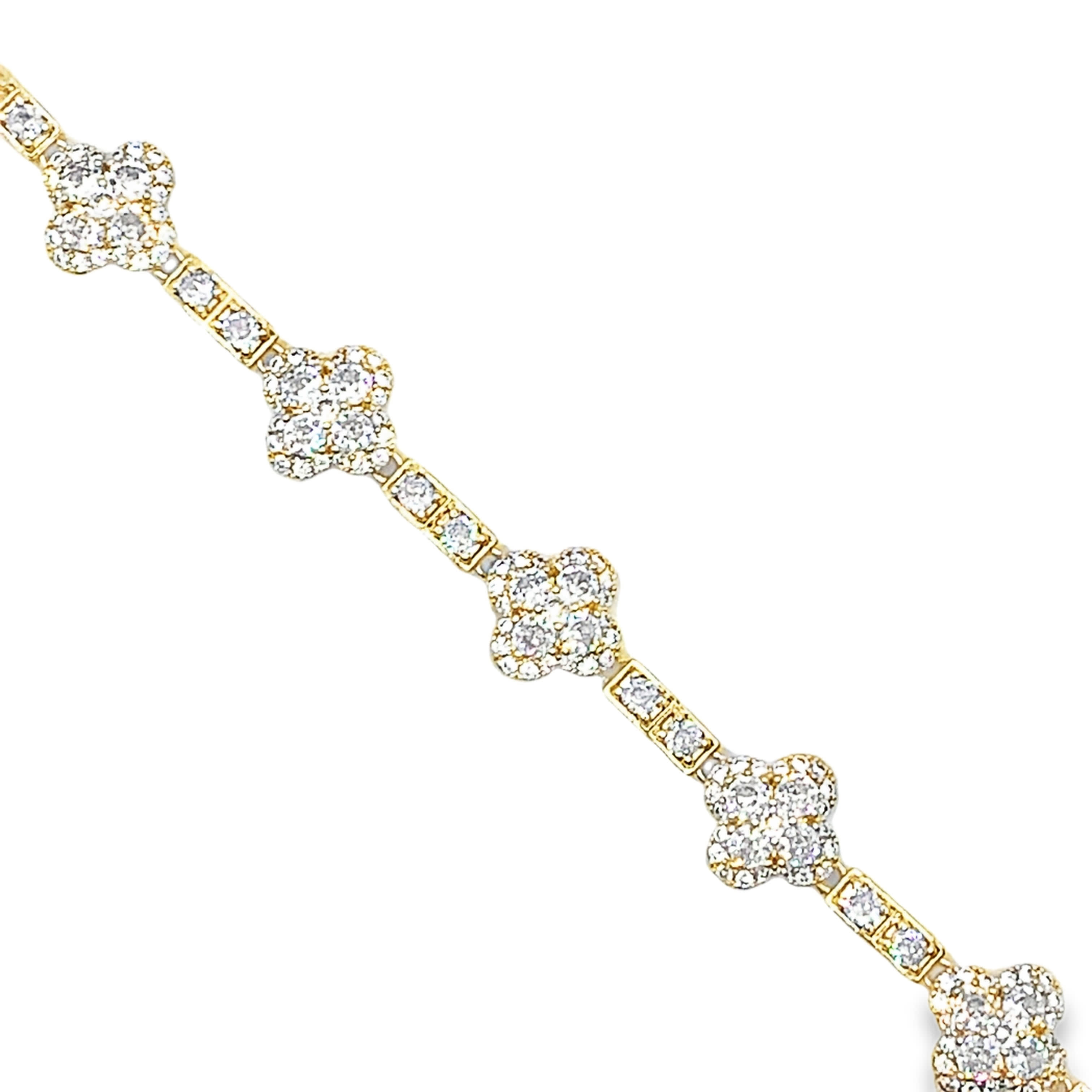 Klasyczna bransoletka tenisowa w kolorze żółtego złota z diamentami