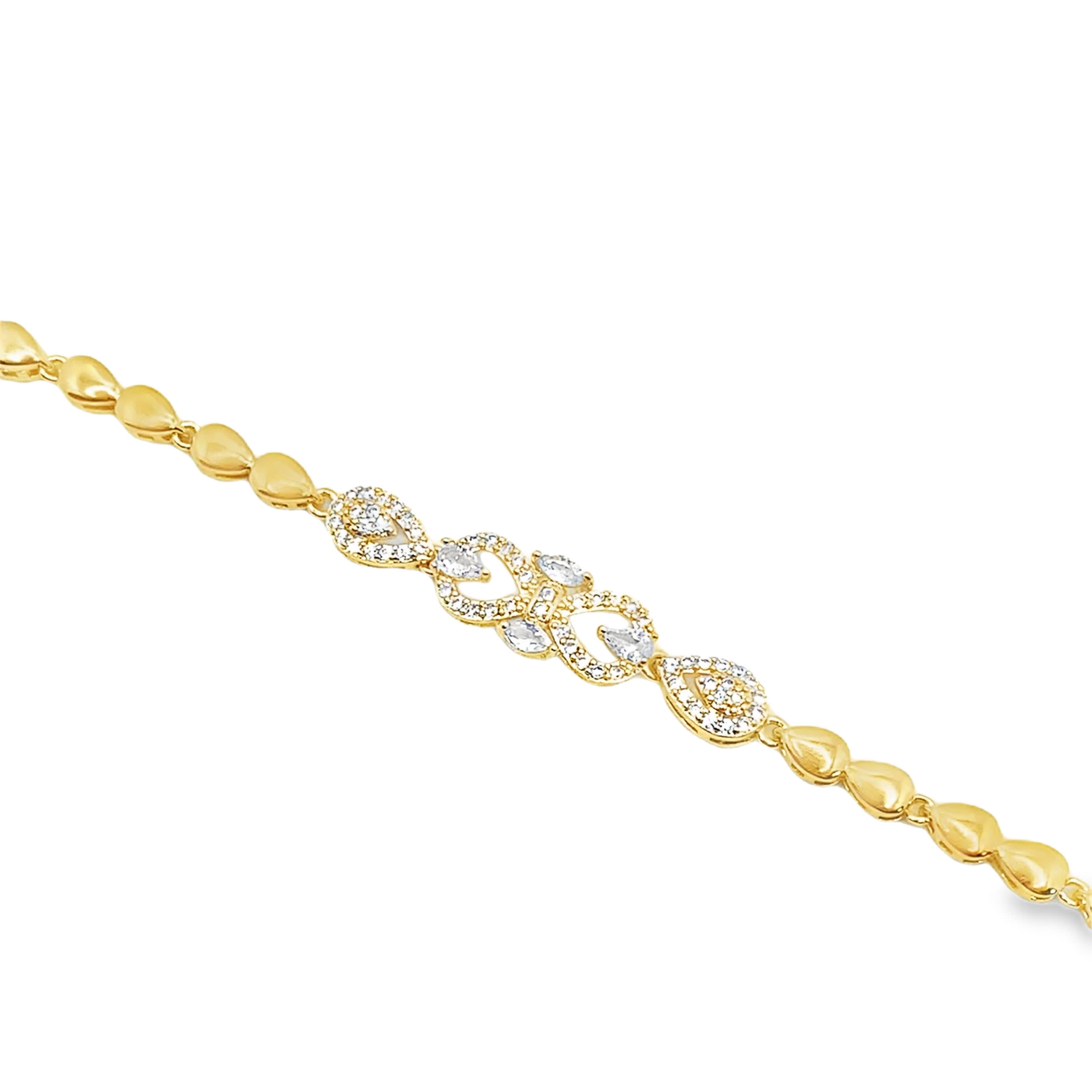 Bransoletka z łańcuszkiem w kolorze żółtego złota z diamentowym sercem