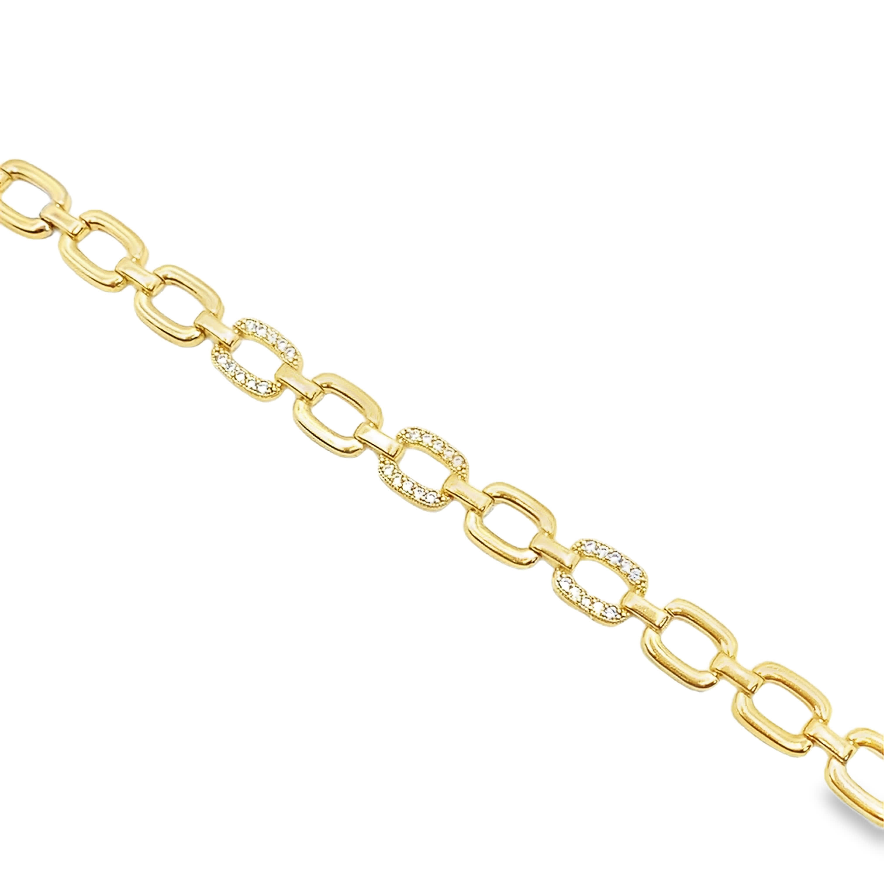 Bransoletka w kolorze żółtego złota z okrągłymi diamentami