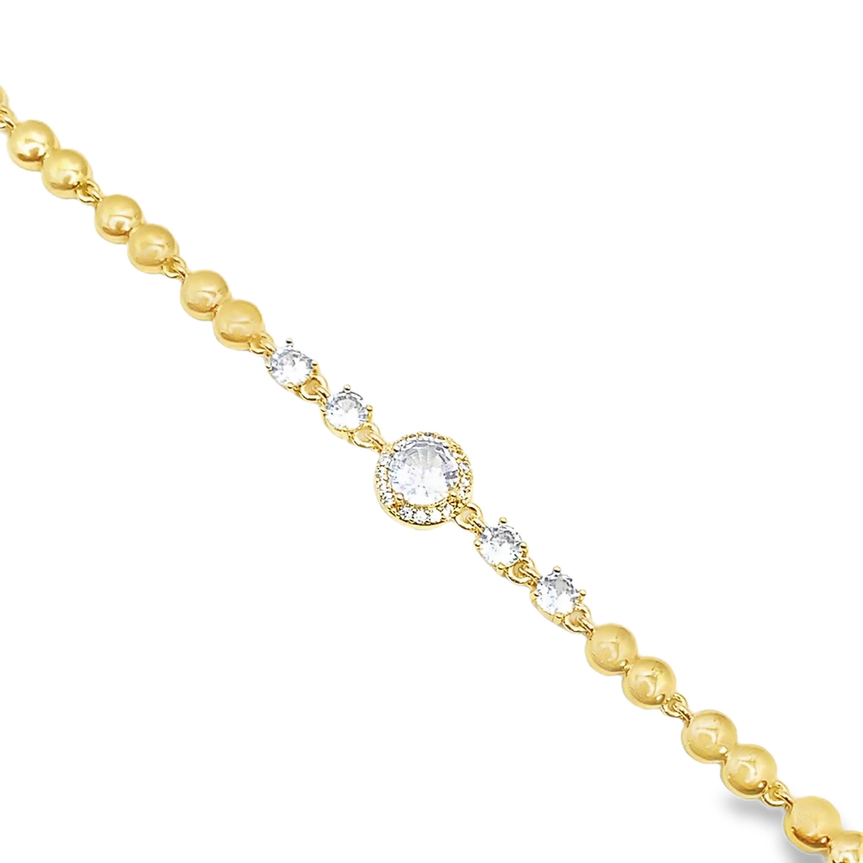 Bransoletka w kolorze żółtego złota z okrągłymi diamentami