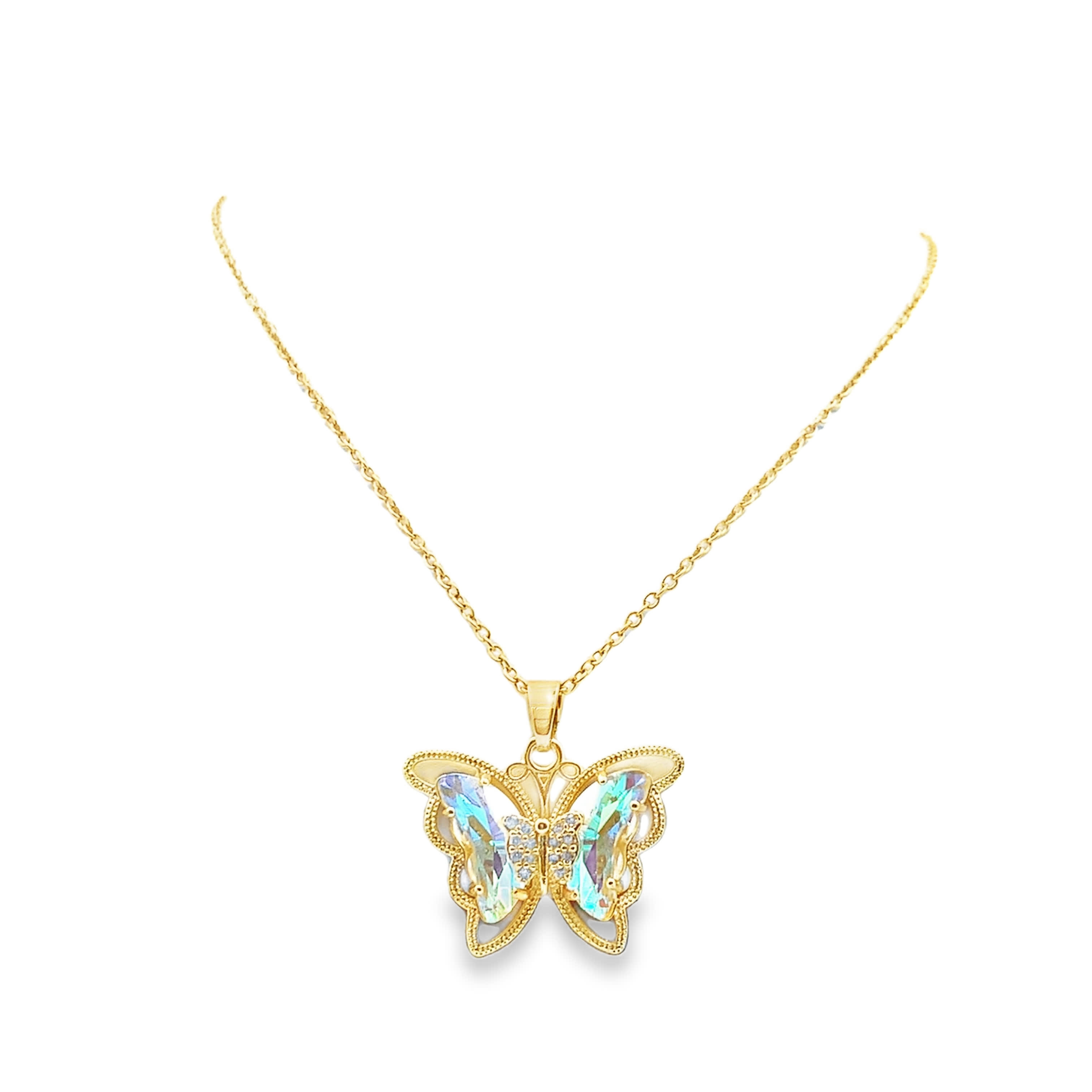 Naszyjnik w kolorze żółtego złota z wisiorkiem w kształcie kaboszonu z fioletowym kryształem