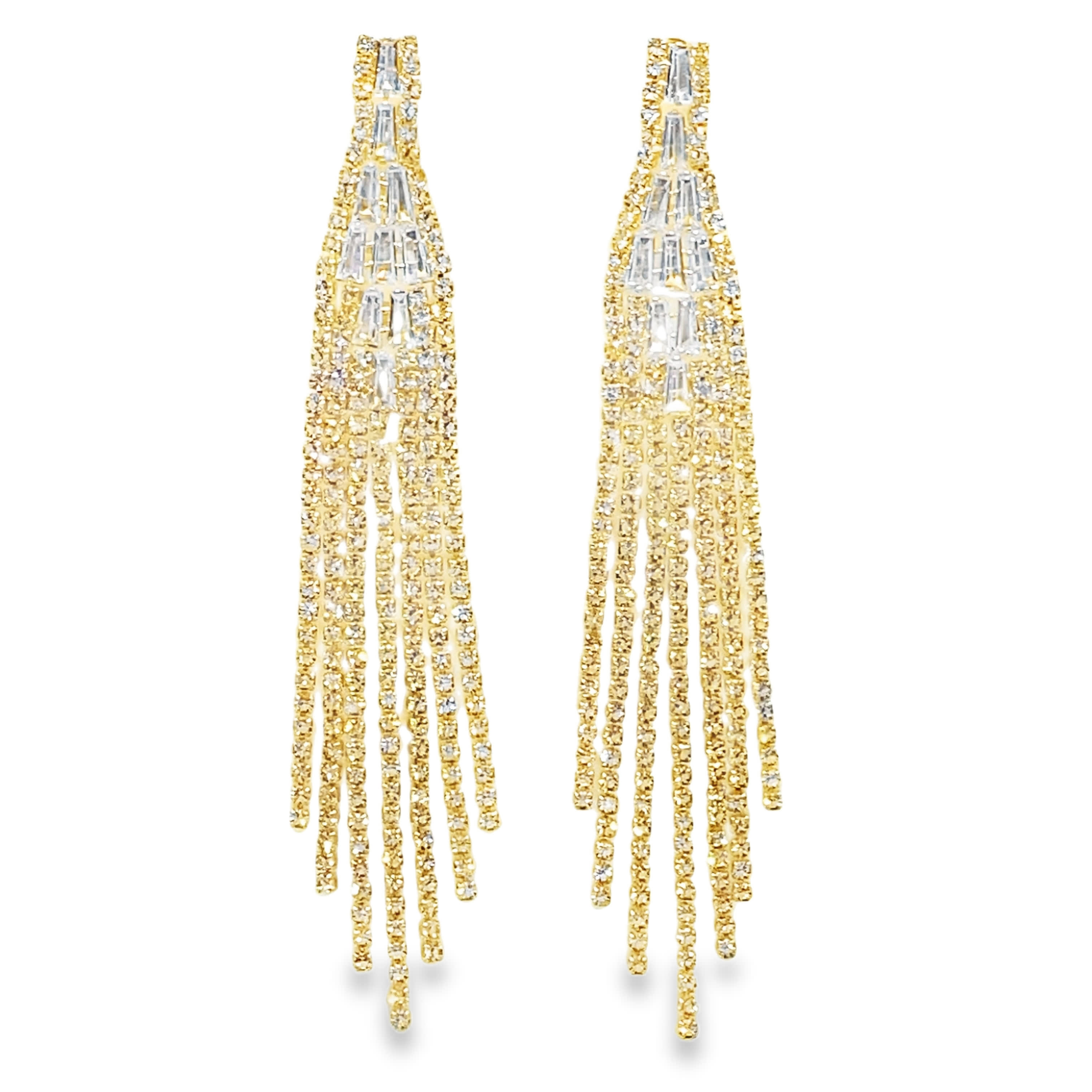 Kolczyki z kryształkami w odcieniu żółtego złota