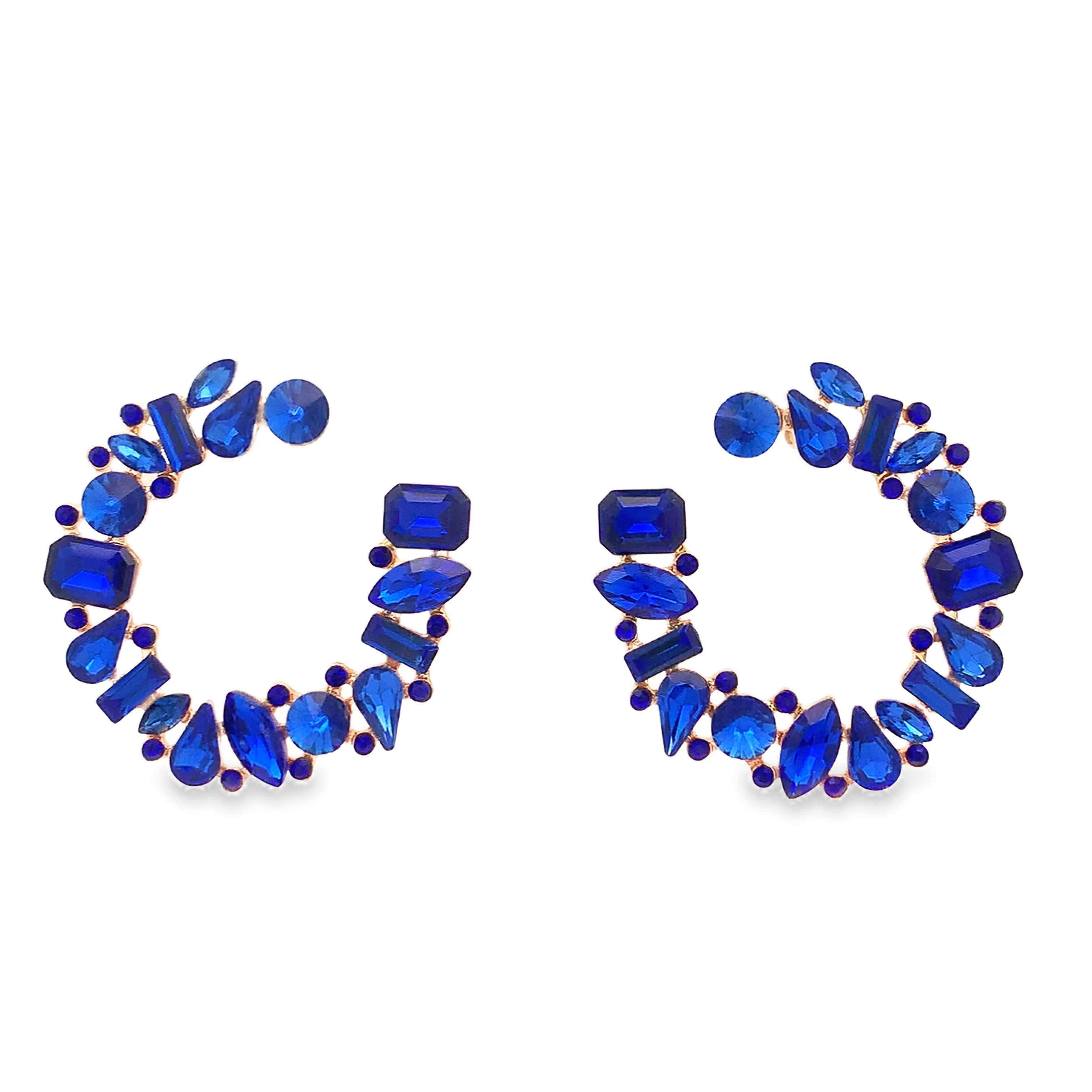 Kolczyki koła z kryształkami w kolorze żółtego złota