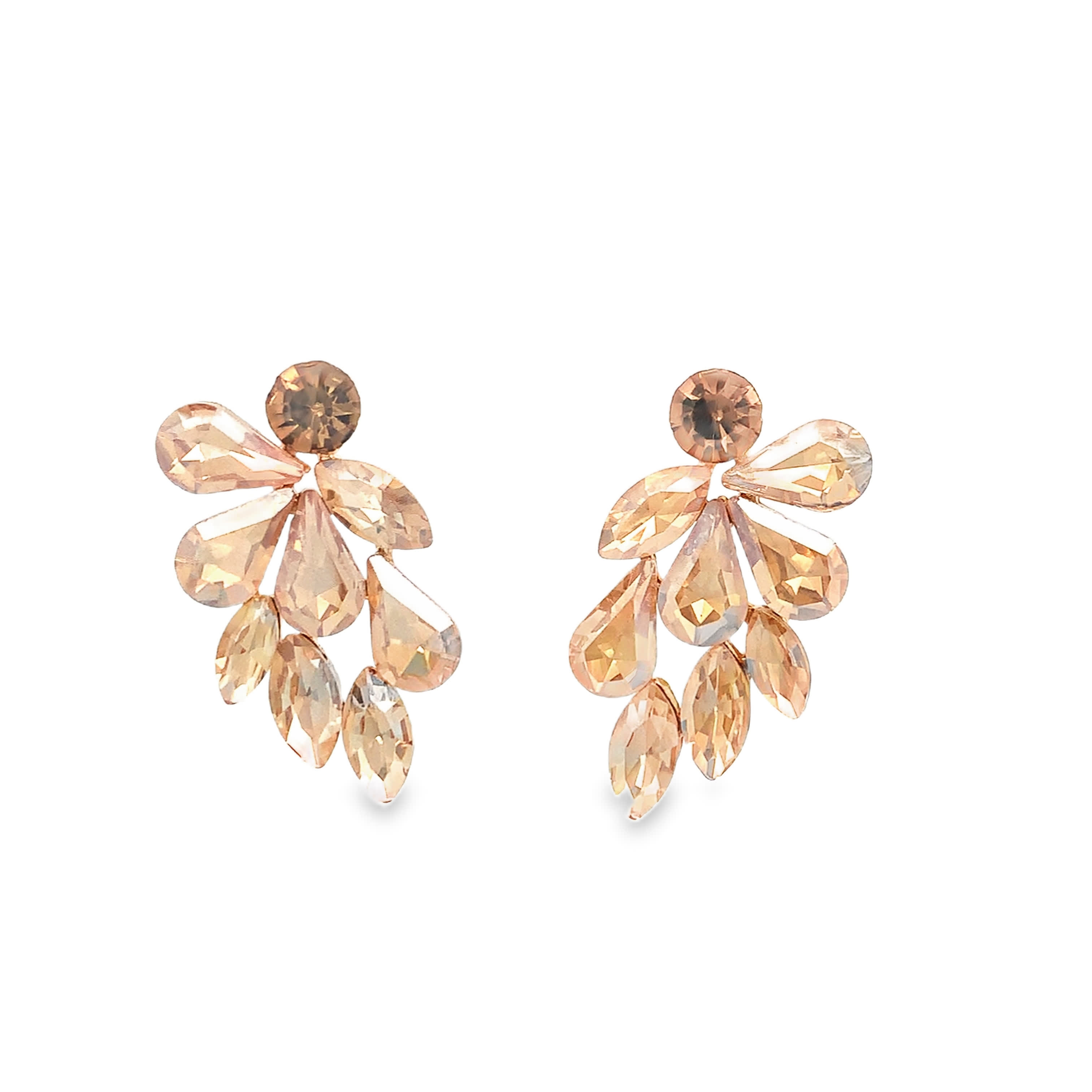 Kolczyki z kryształkami w kolorze żółtego złota