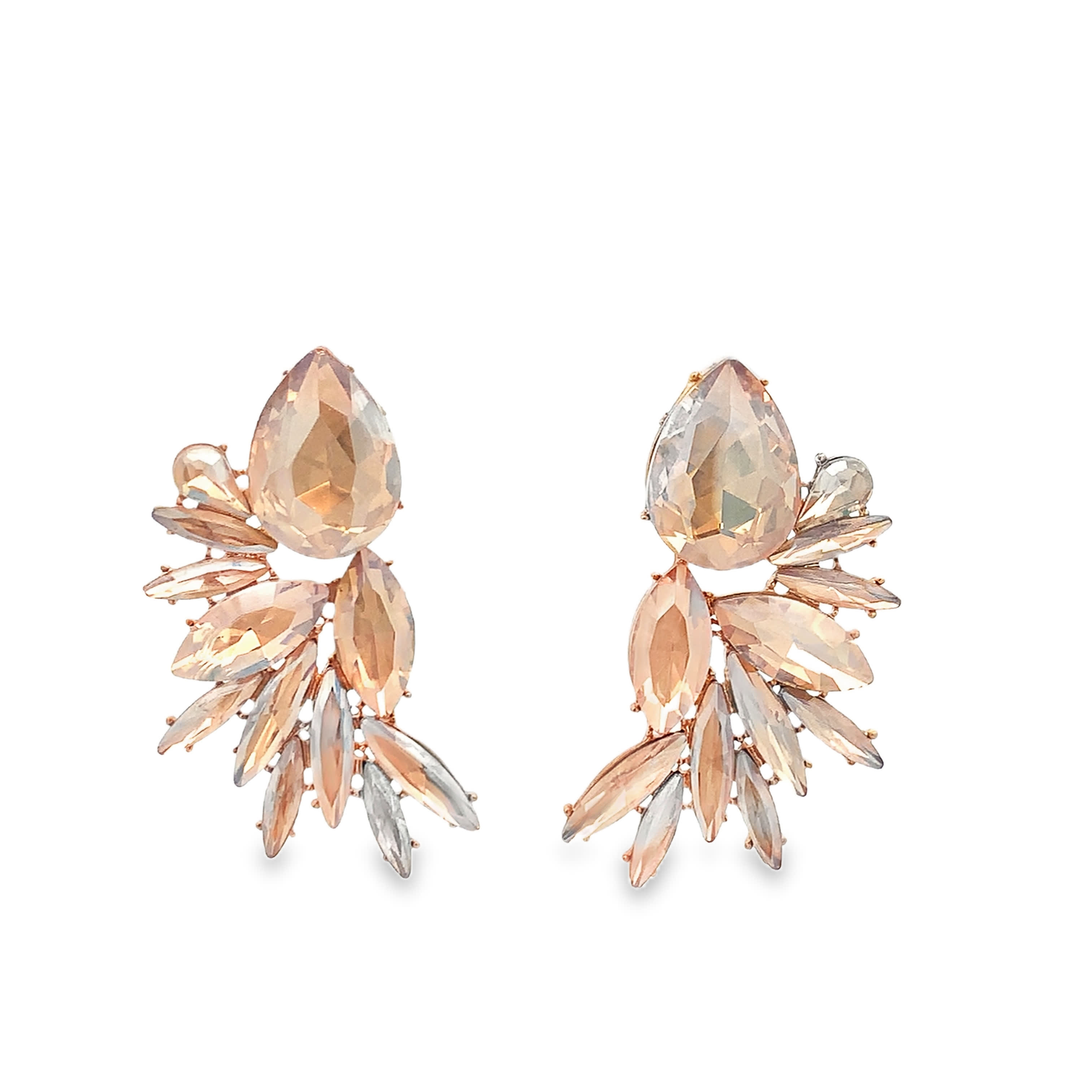 Kolczyki wiszące w kolorze żółtego złota z kryształem w szlifie gruszkowym