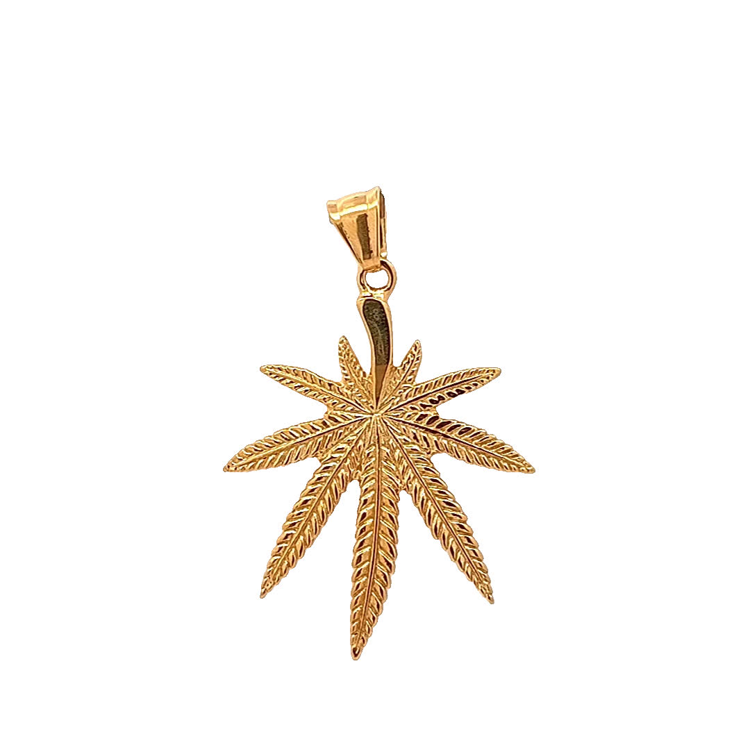 Stylowy złocony wisiorek z liściem