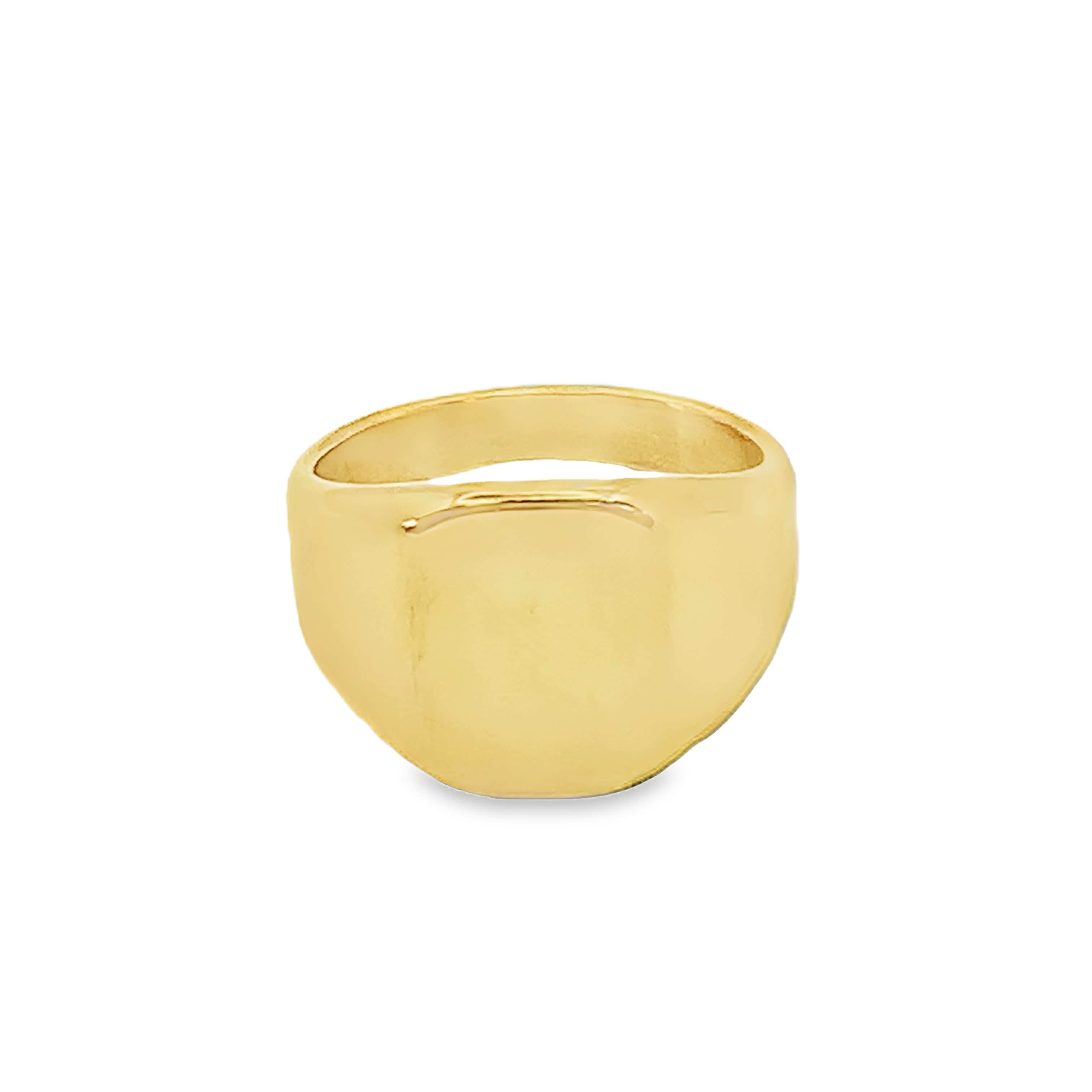 Klasyczny złocony pierścień sygnet owy