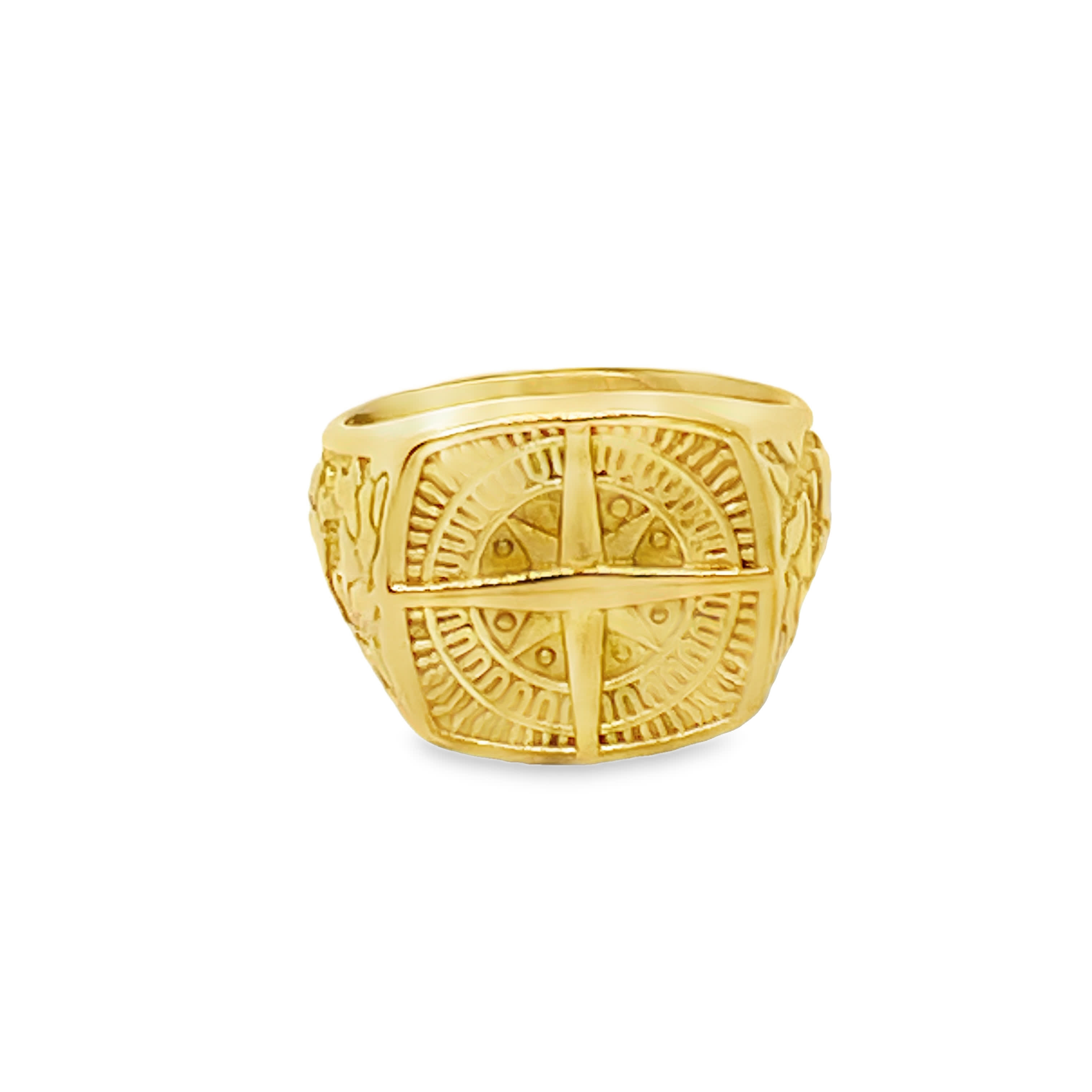 Klasyczny sygnet ze złoconej stali