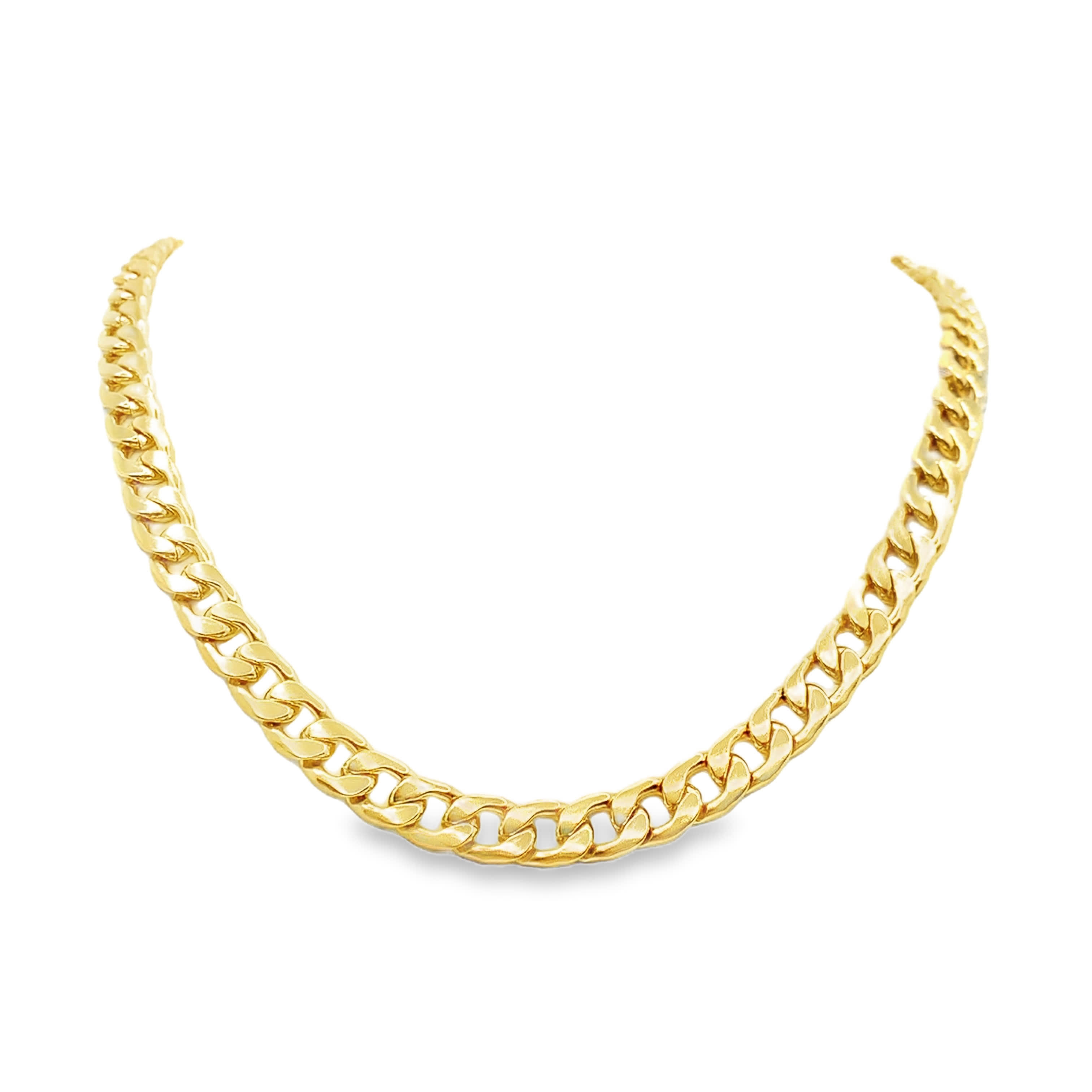 Wyrazisty naszyjnik ze złoconej stali z ogniwami krawężnikowymi