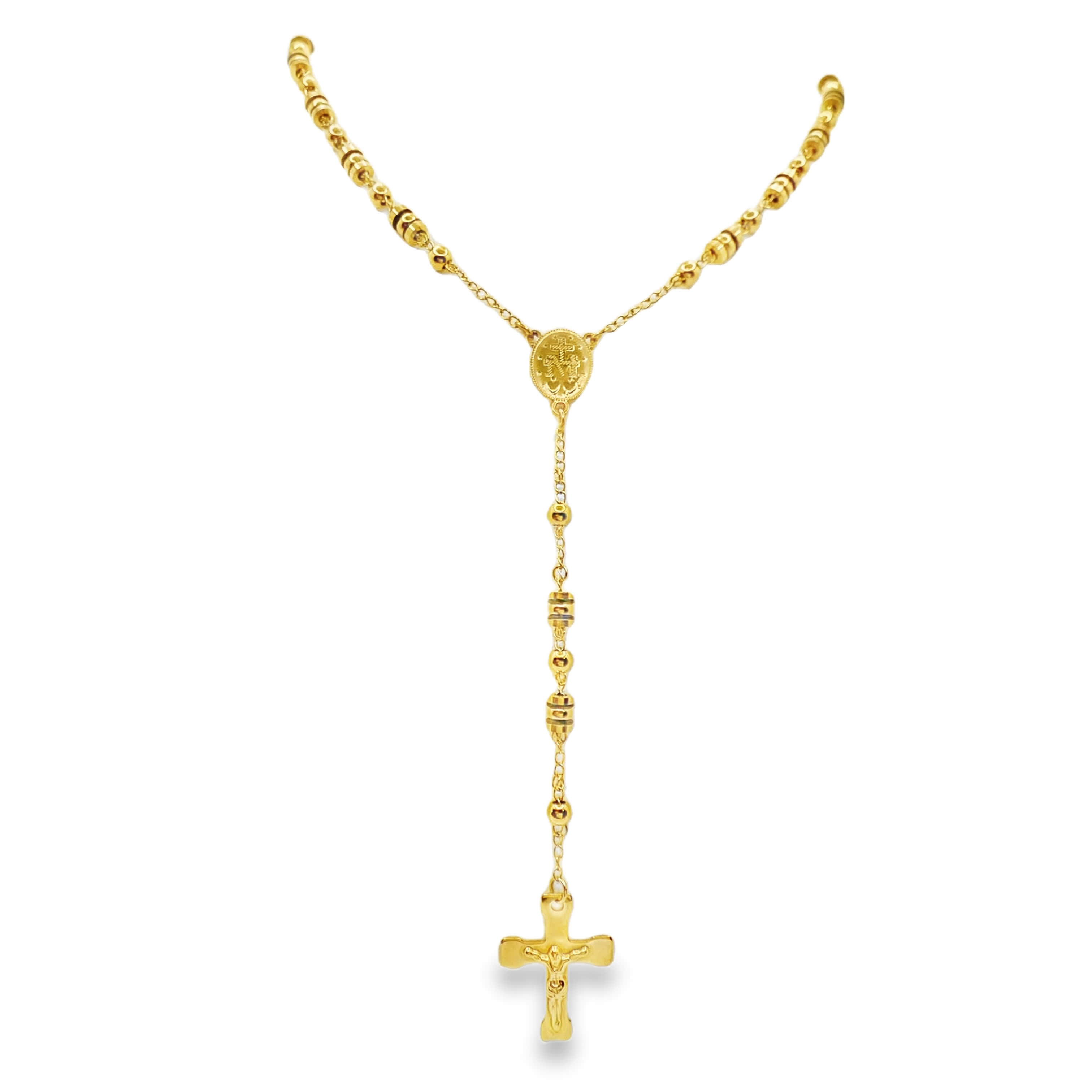 Elegancki naszyjnik z koralikami ze złoconej stali