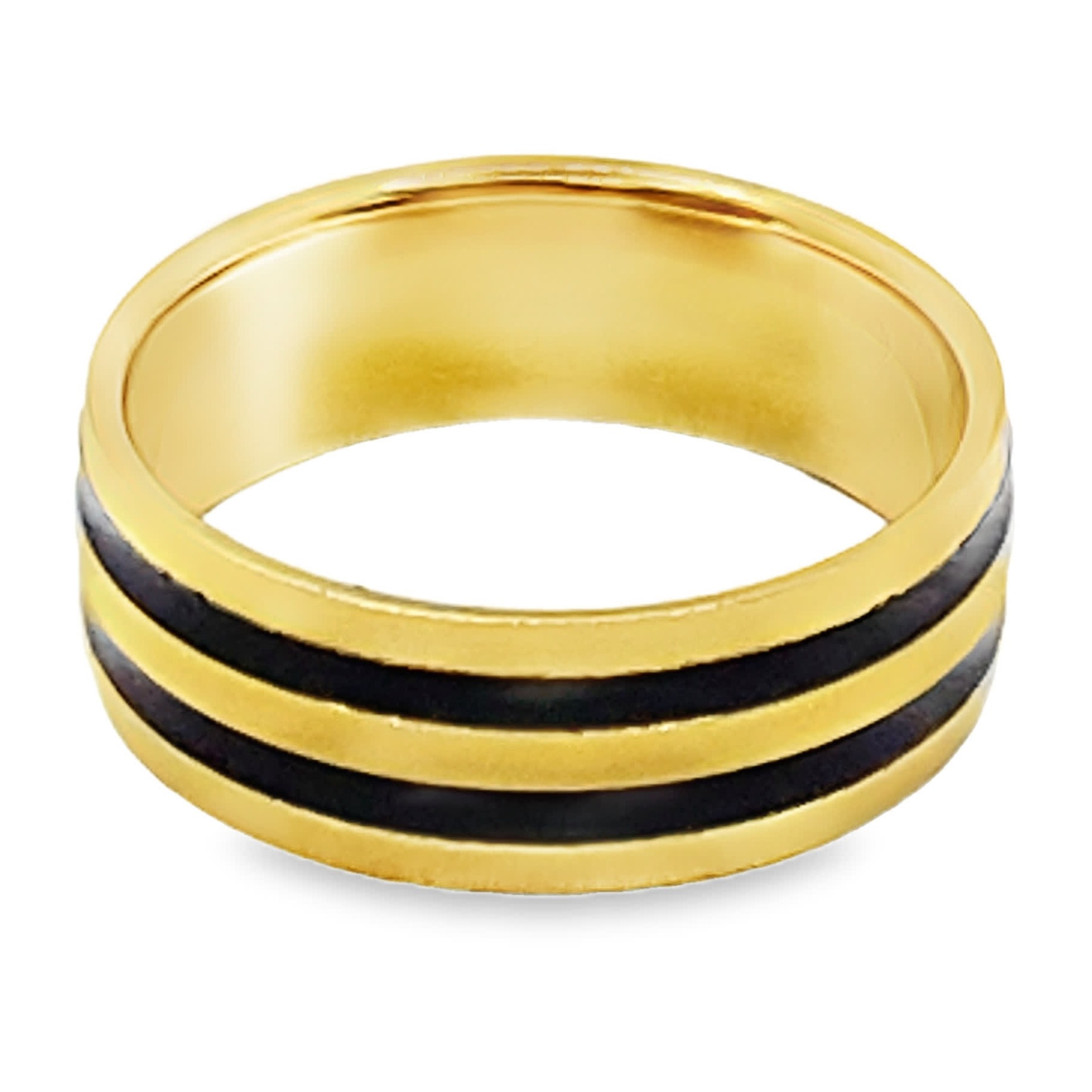 Obrączka stal złocona 18k