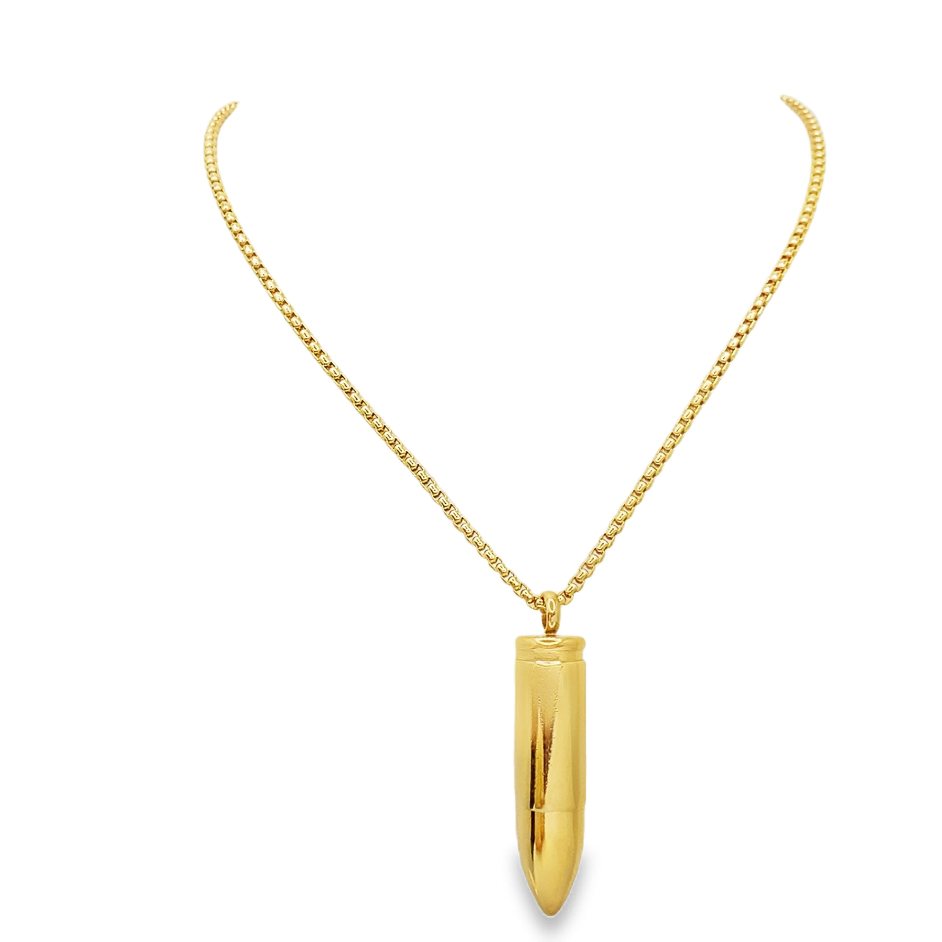 Klasyczny naszyjnik ze złoconej stali z łańcuszkiem