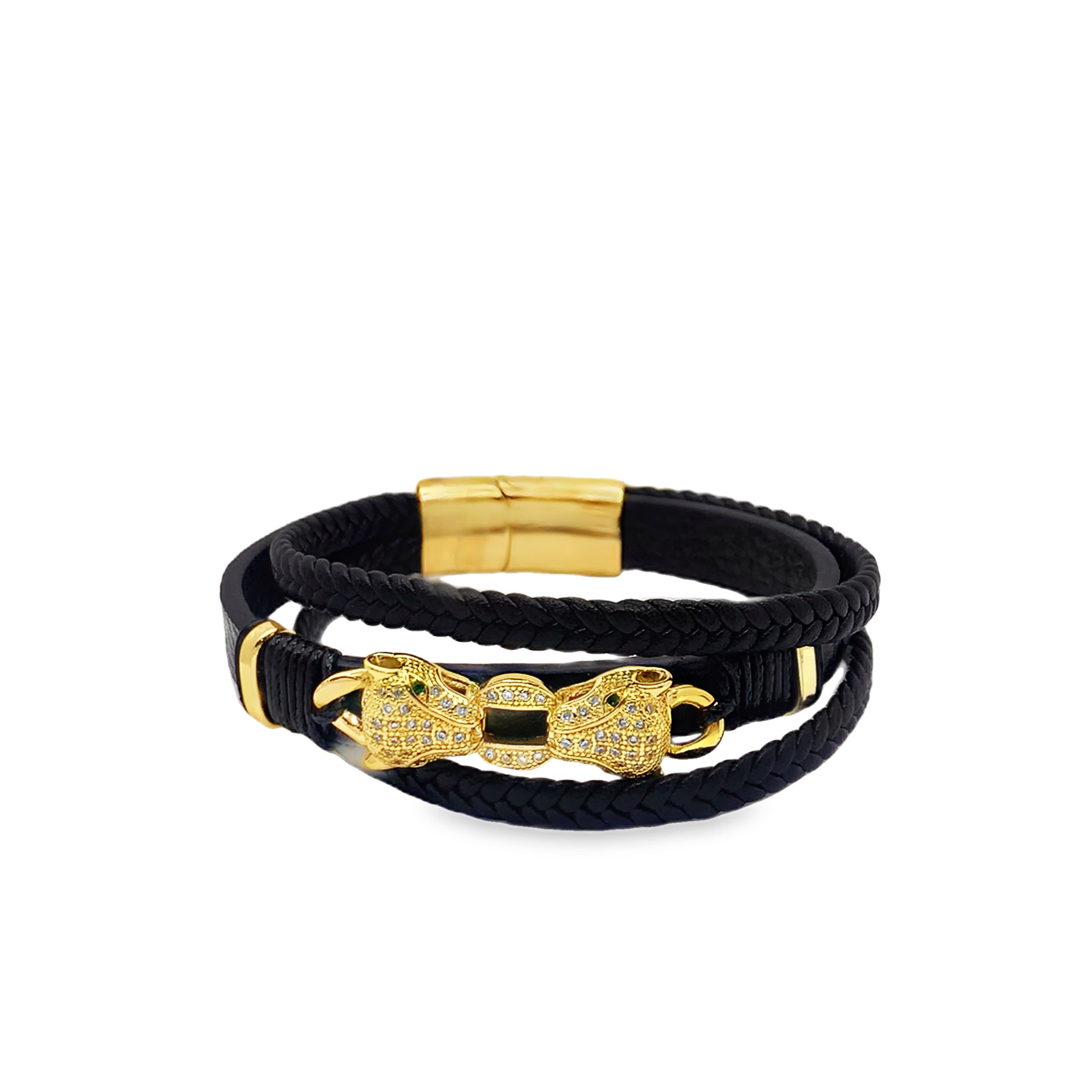 Elegancka bransoletka w kolorze czarno-złocistym