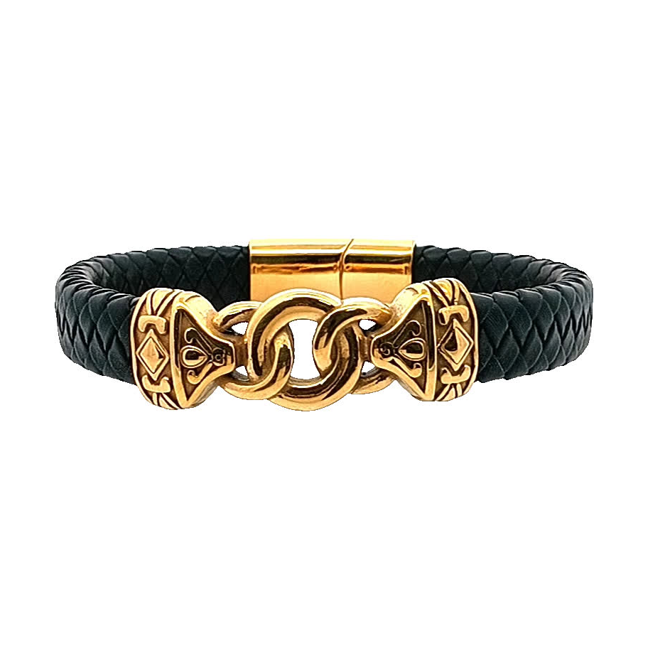 Elegancka czarna pleciona bransoletka