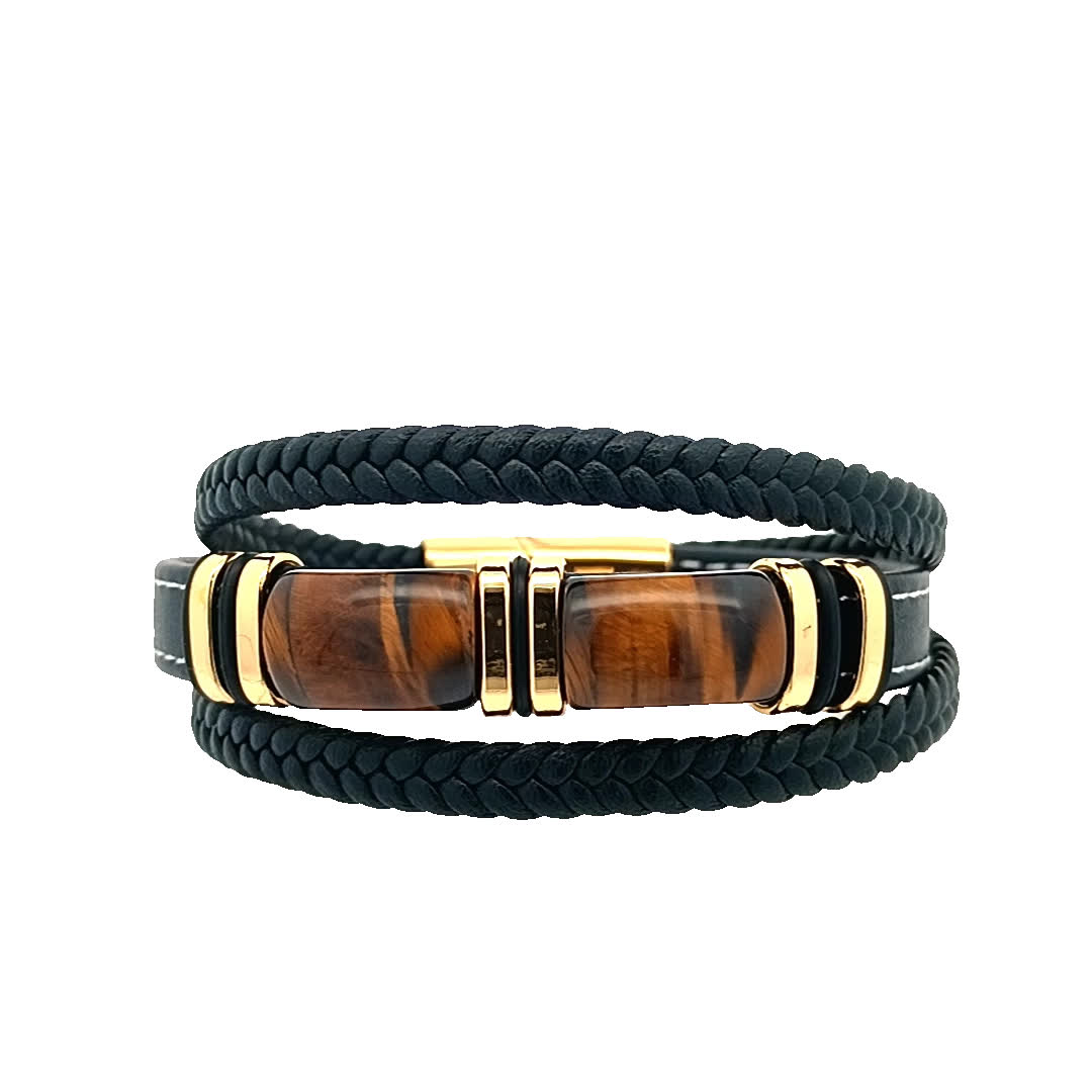 Elegancka bransoletka w kolorze czarno-złocistym