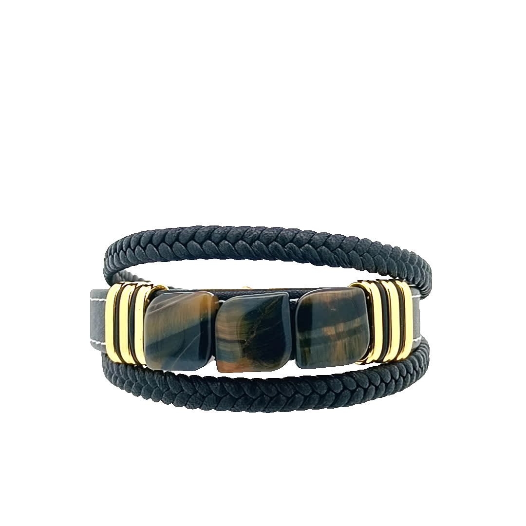 Elegancka bransoletka w kolorze czarno-złocistym